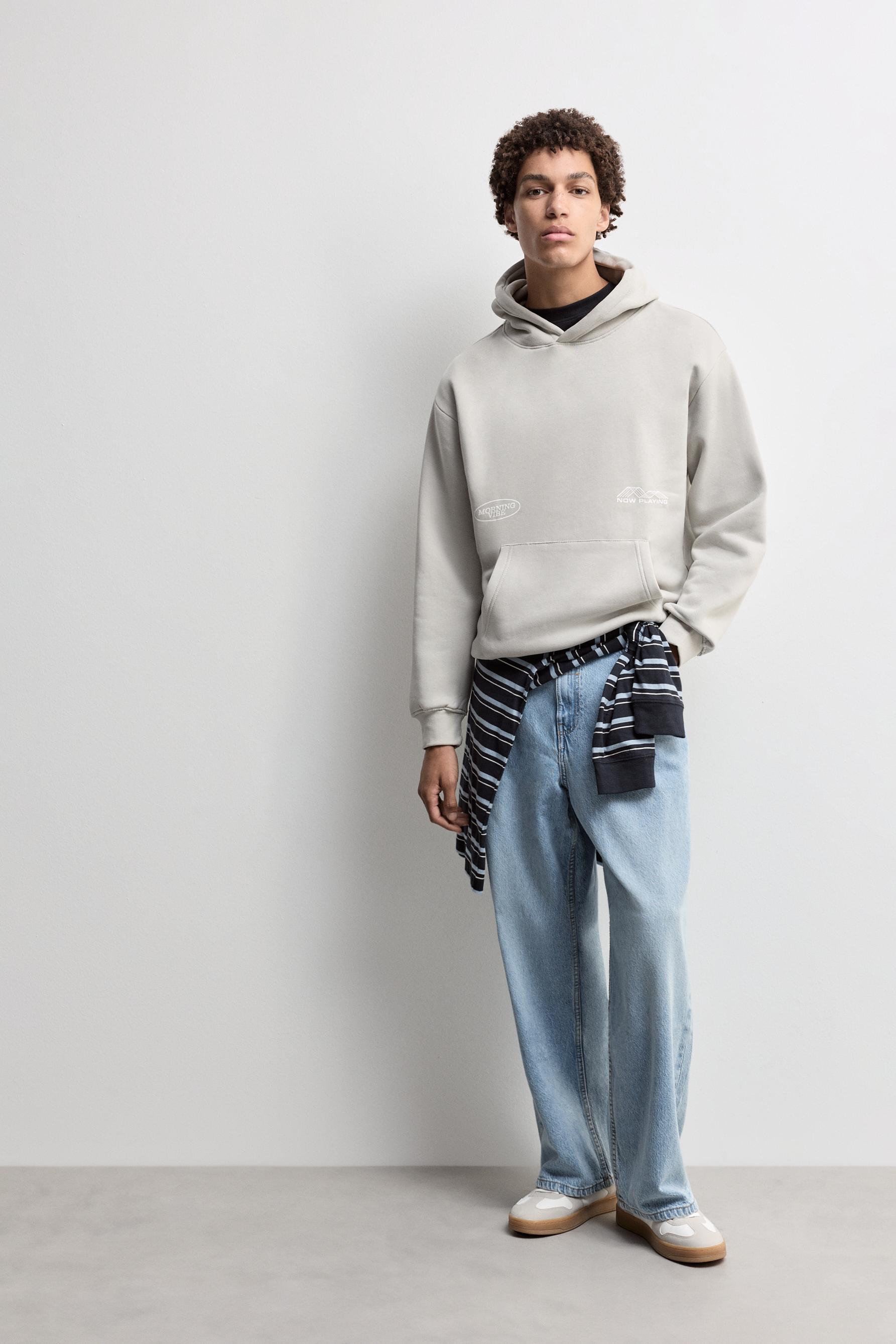 Printed sweatshirt — PALE GREY