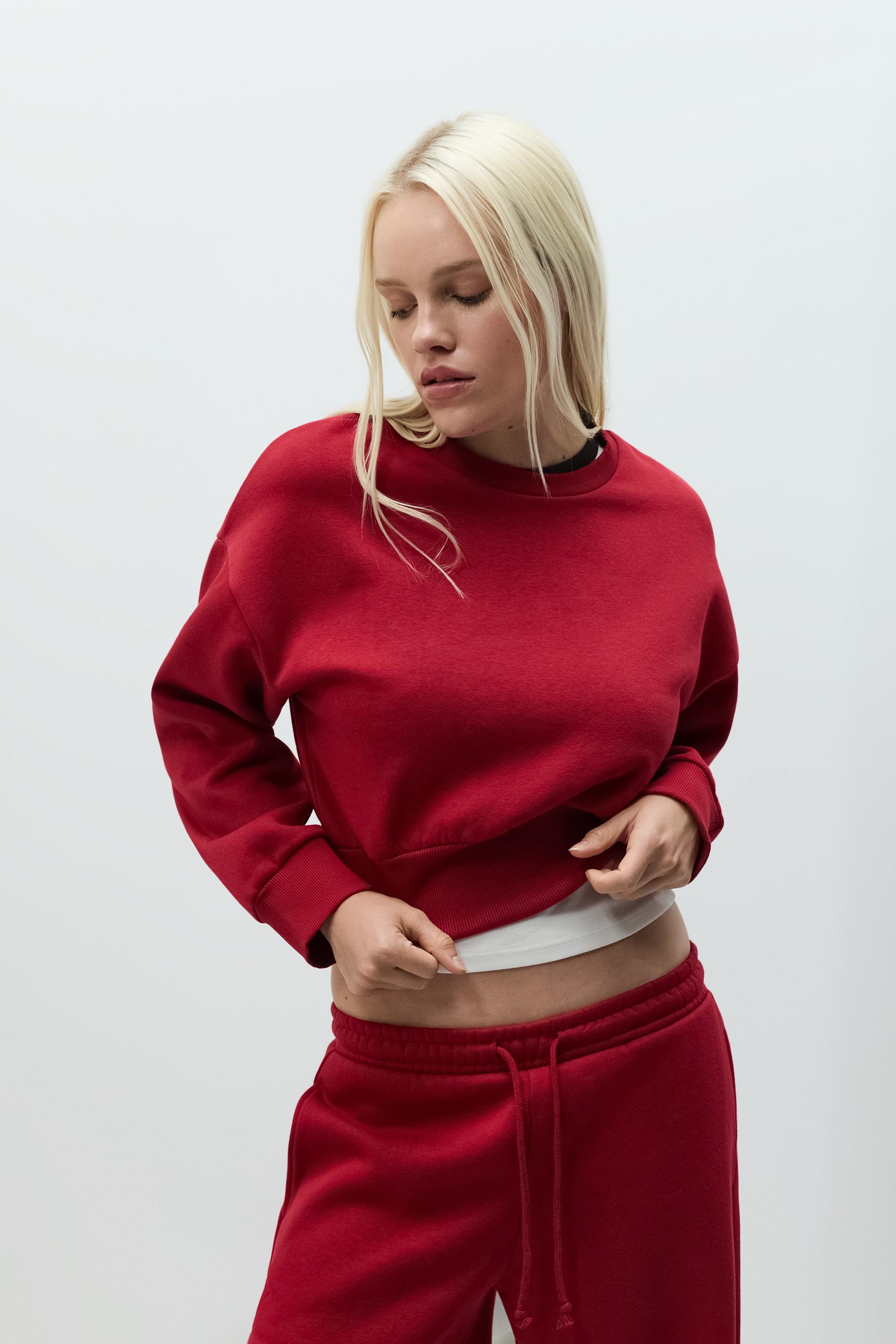 Gathered sweatshirt — RED