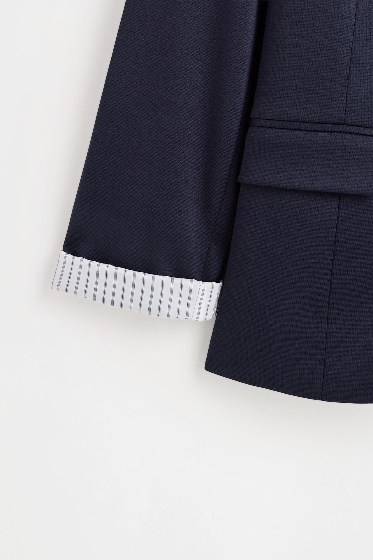 Striped cuff blazer — DARK NAVY