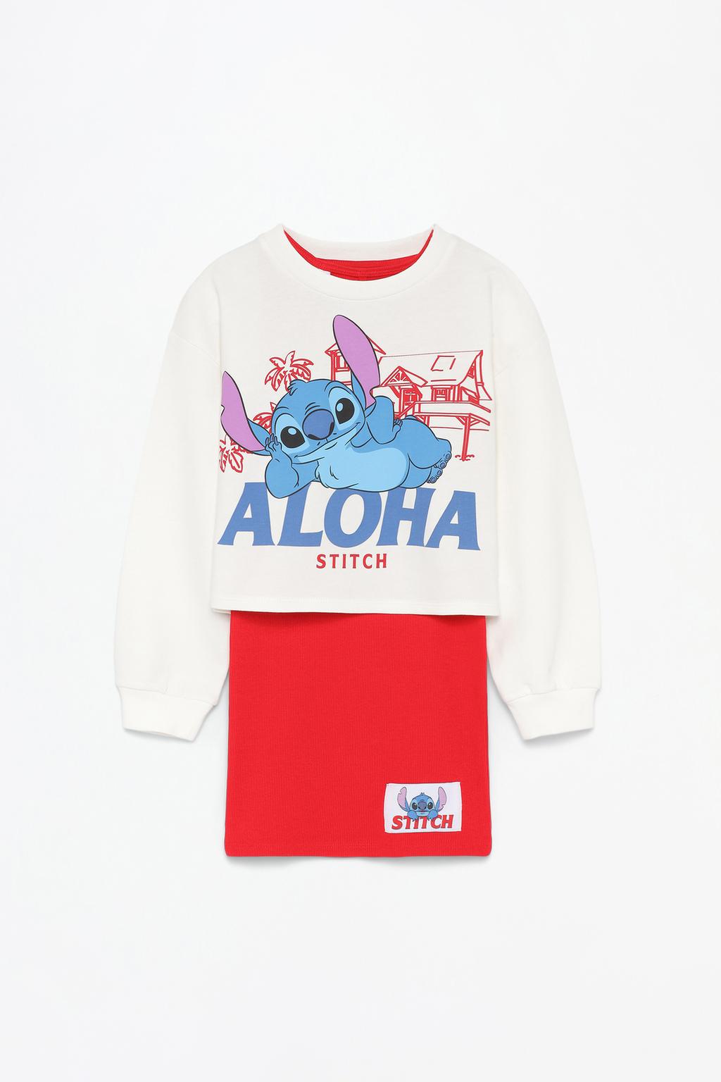 Stitch ©Disney ribbed dress and T-shirt set