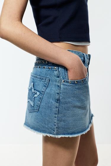 Studded denim skirt — INDIGO 3