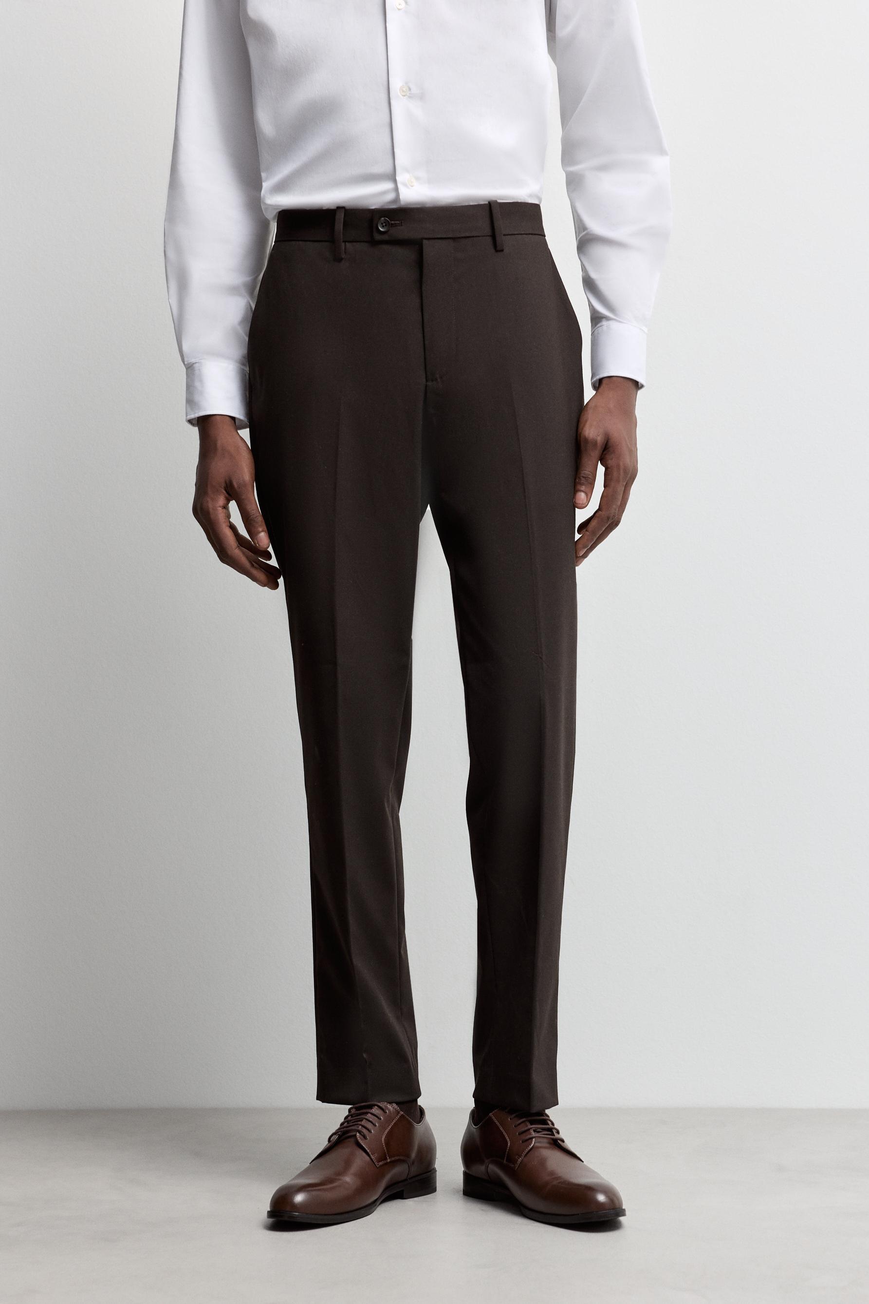 Slim fit suit trousers — BROWN