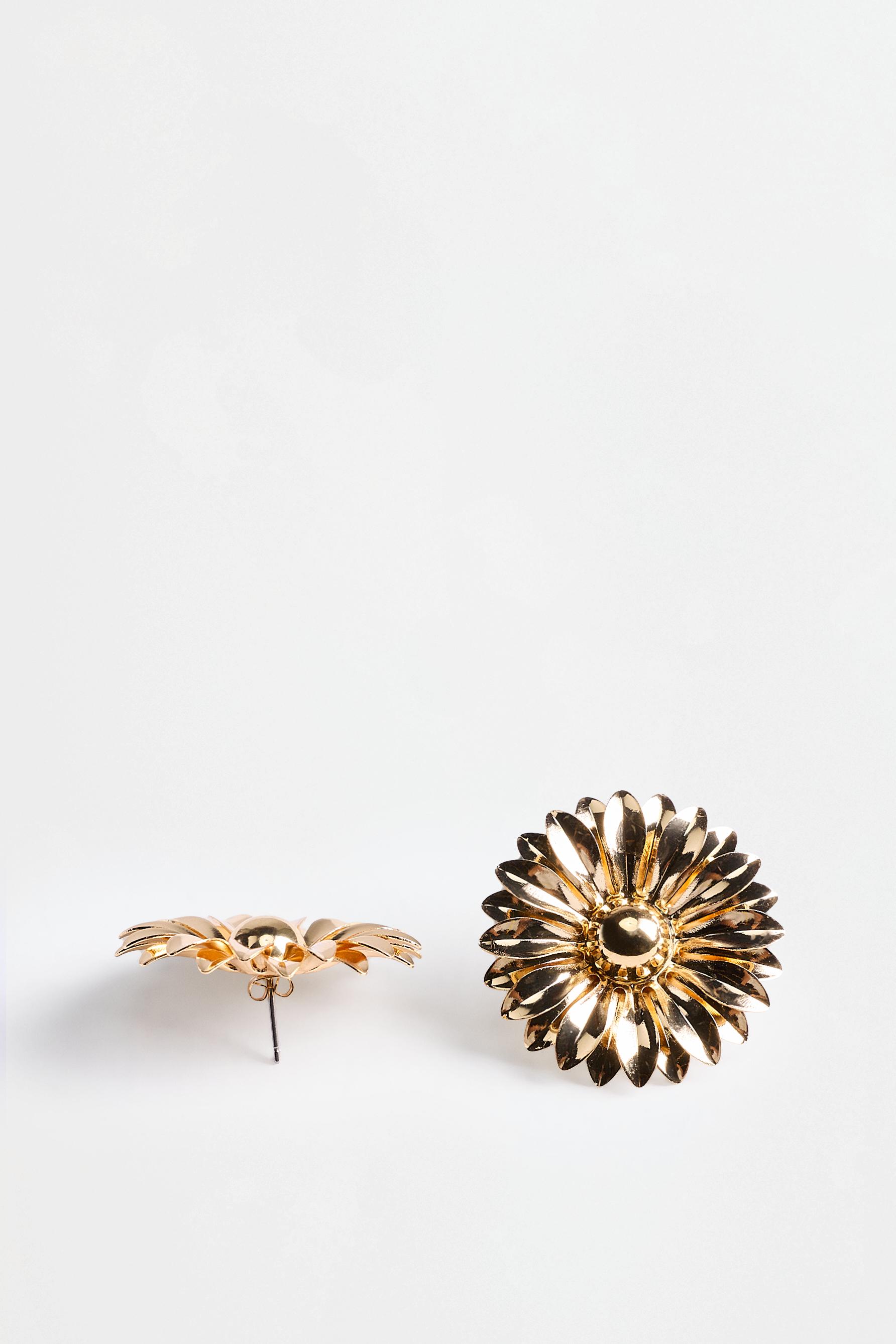 Flower and hoop earring 2-pack — GOLD