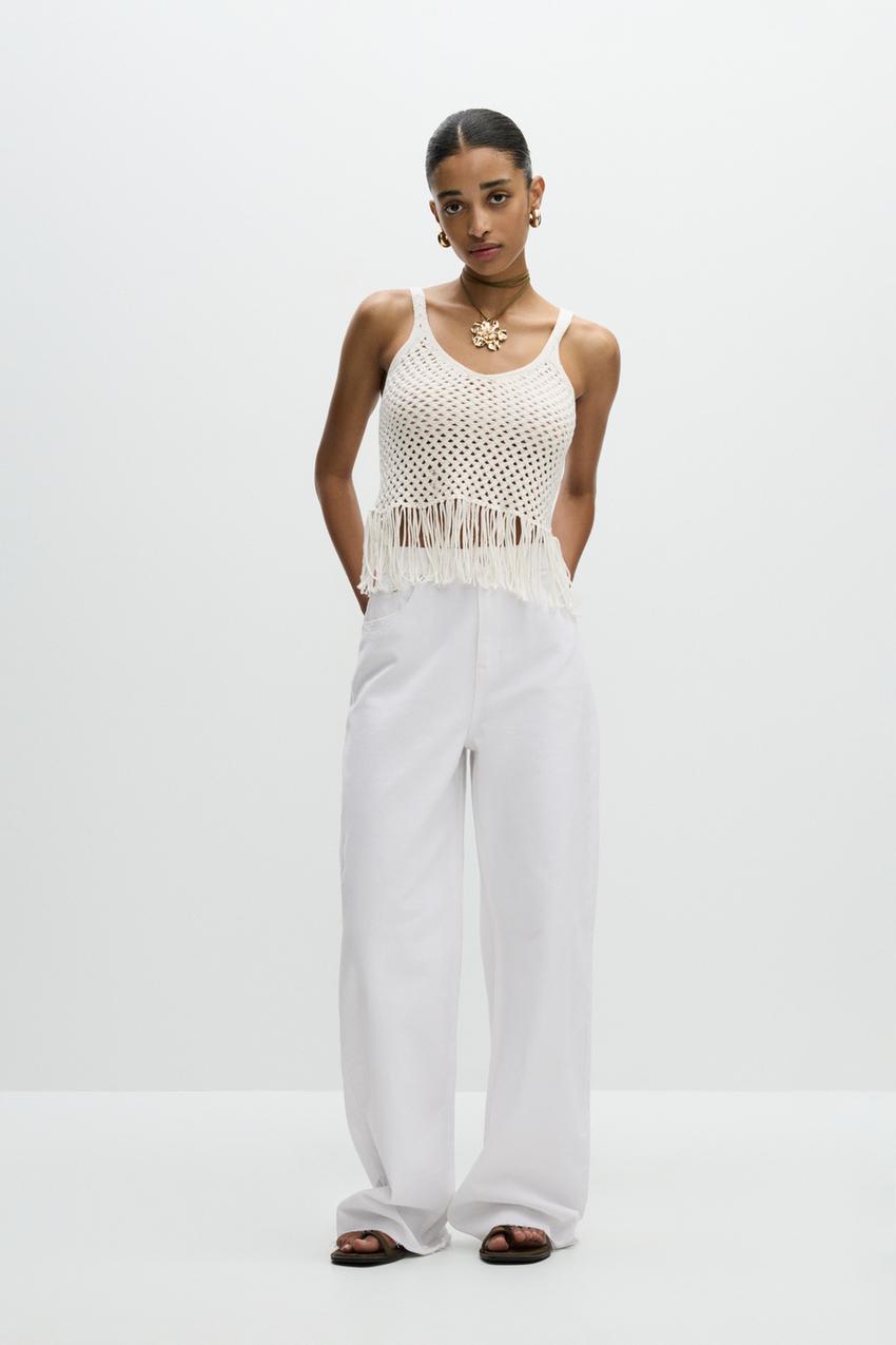 Top Punto Blanco Mujer Punto Blanco Top Para Debajo De Camisetas