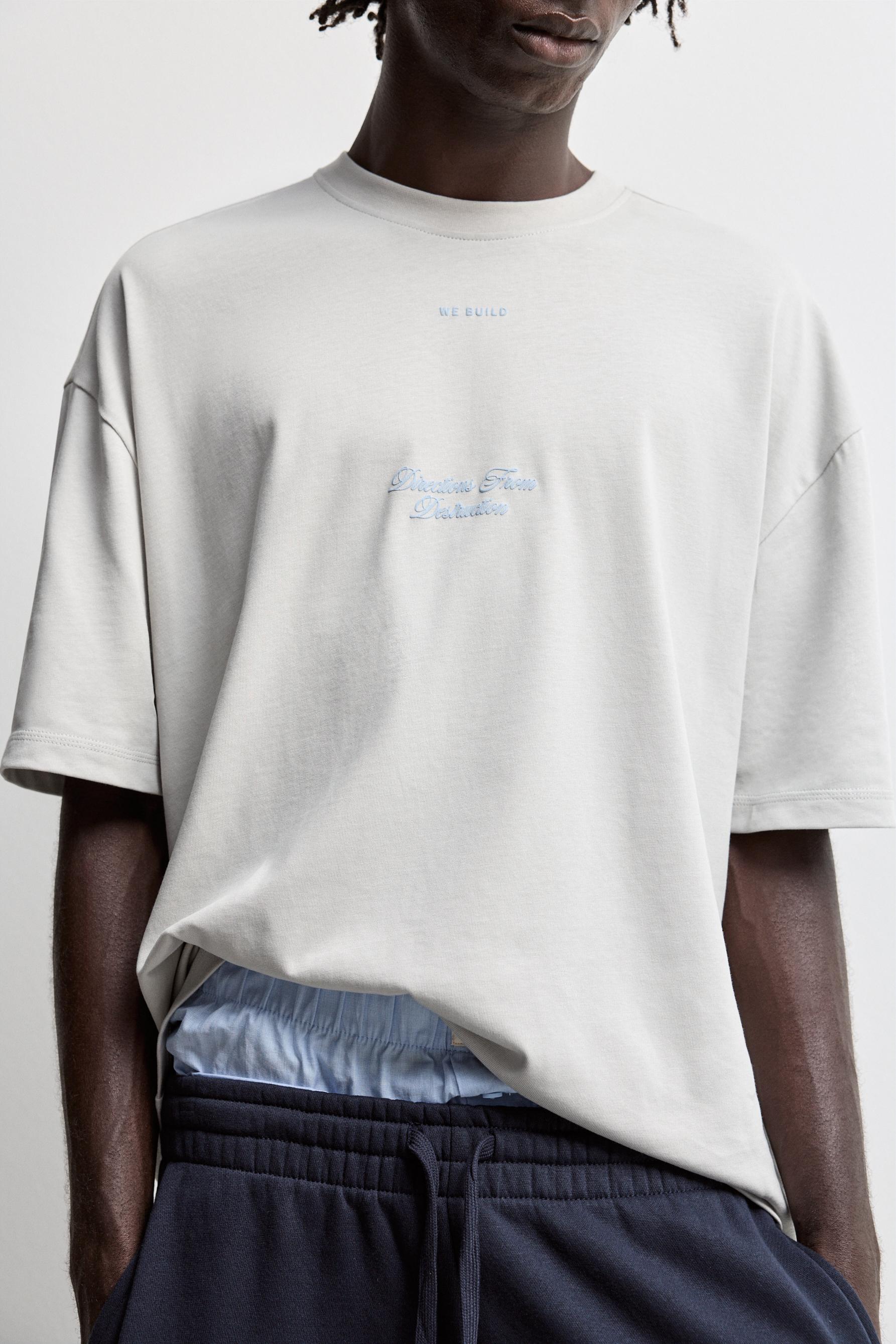 Oversize printed T-shirt — PALE GREY