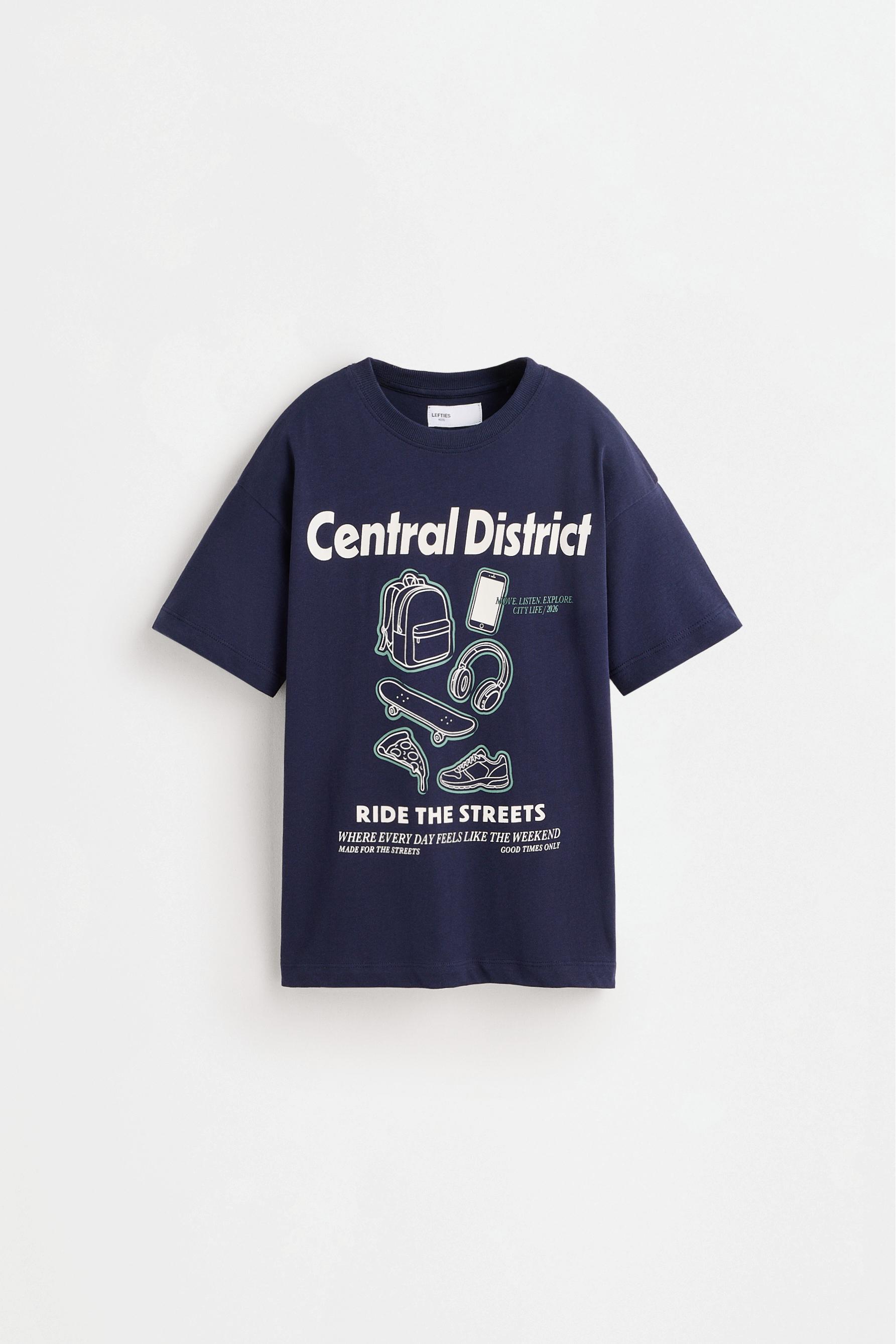 Printed T-shirt — NAVY