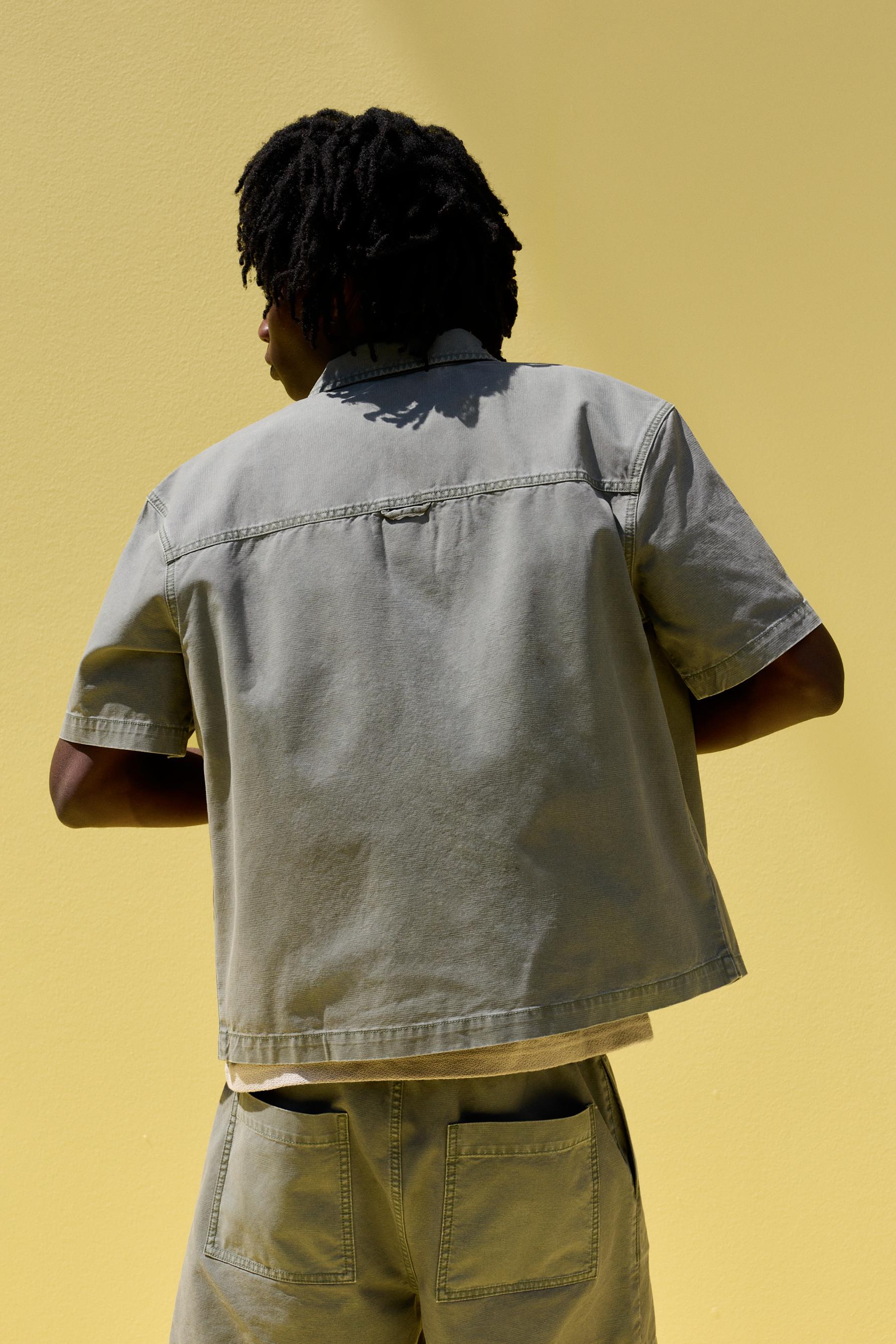 Denim shirt with pockets — FADED GREEN
