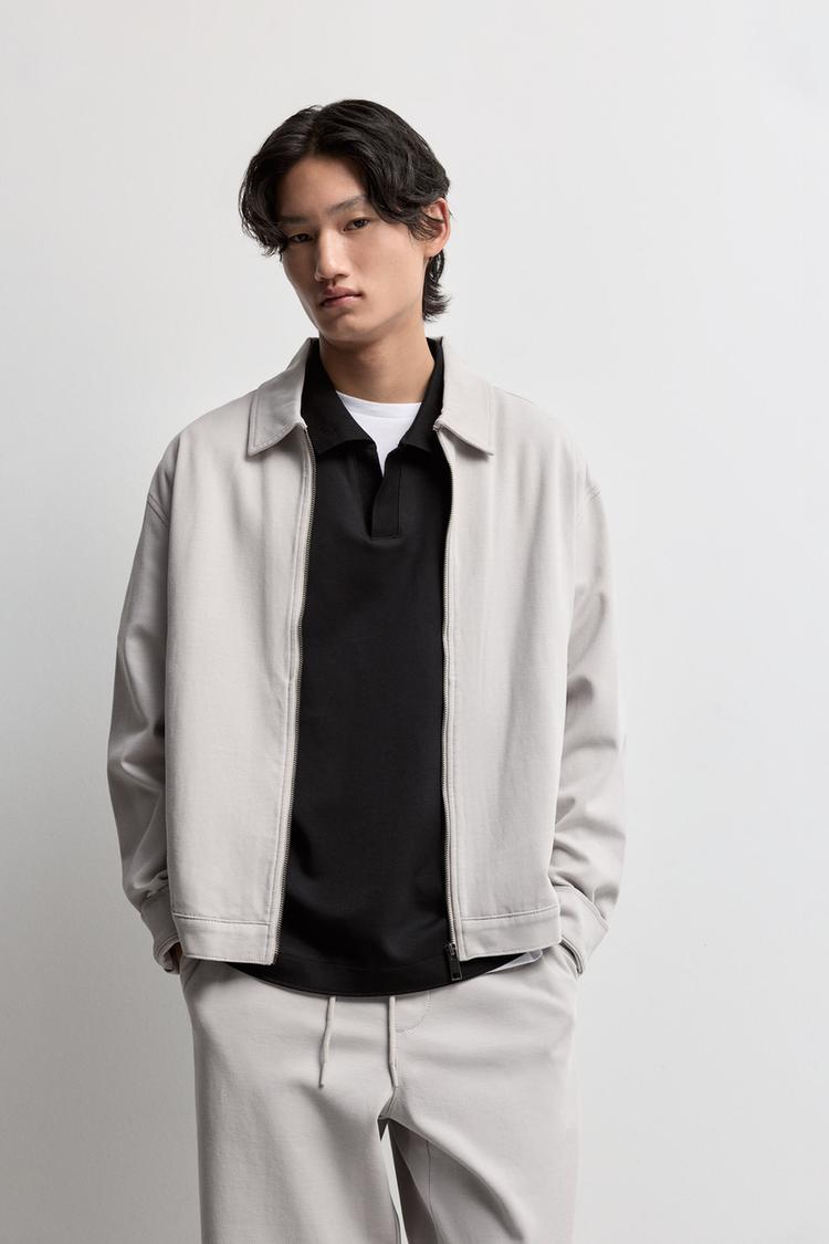 Zip-Up Overshirt — GREY