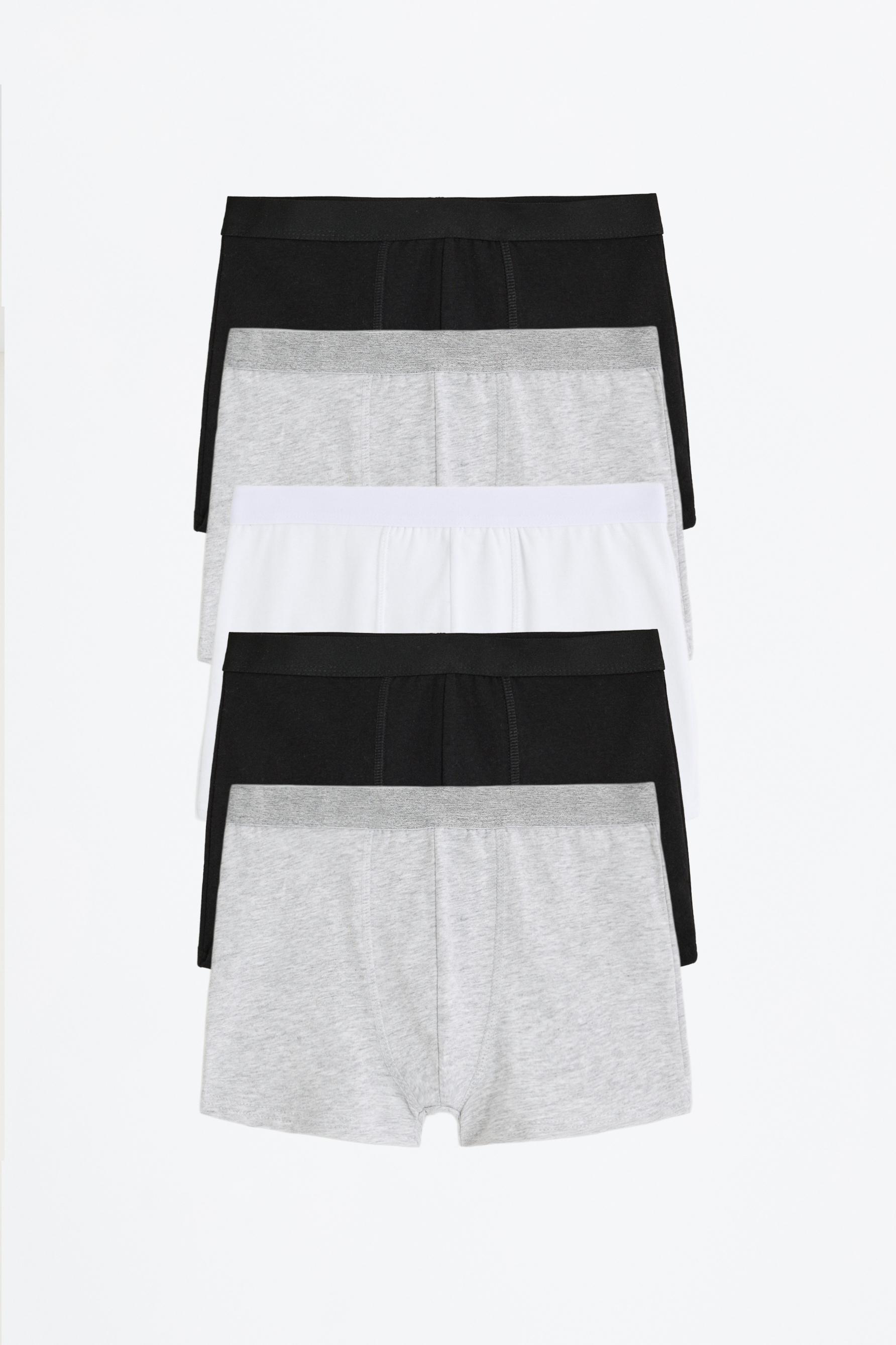 Pack of 5 basic boxer shorts — WHITE/GREY