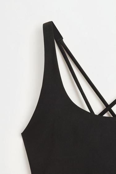 Crossover strap sports top — BLACK 7