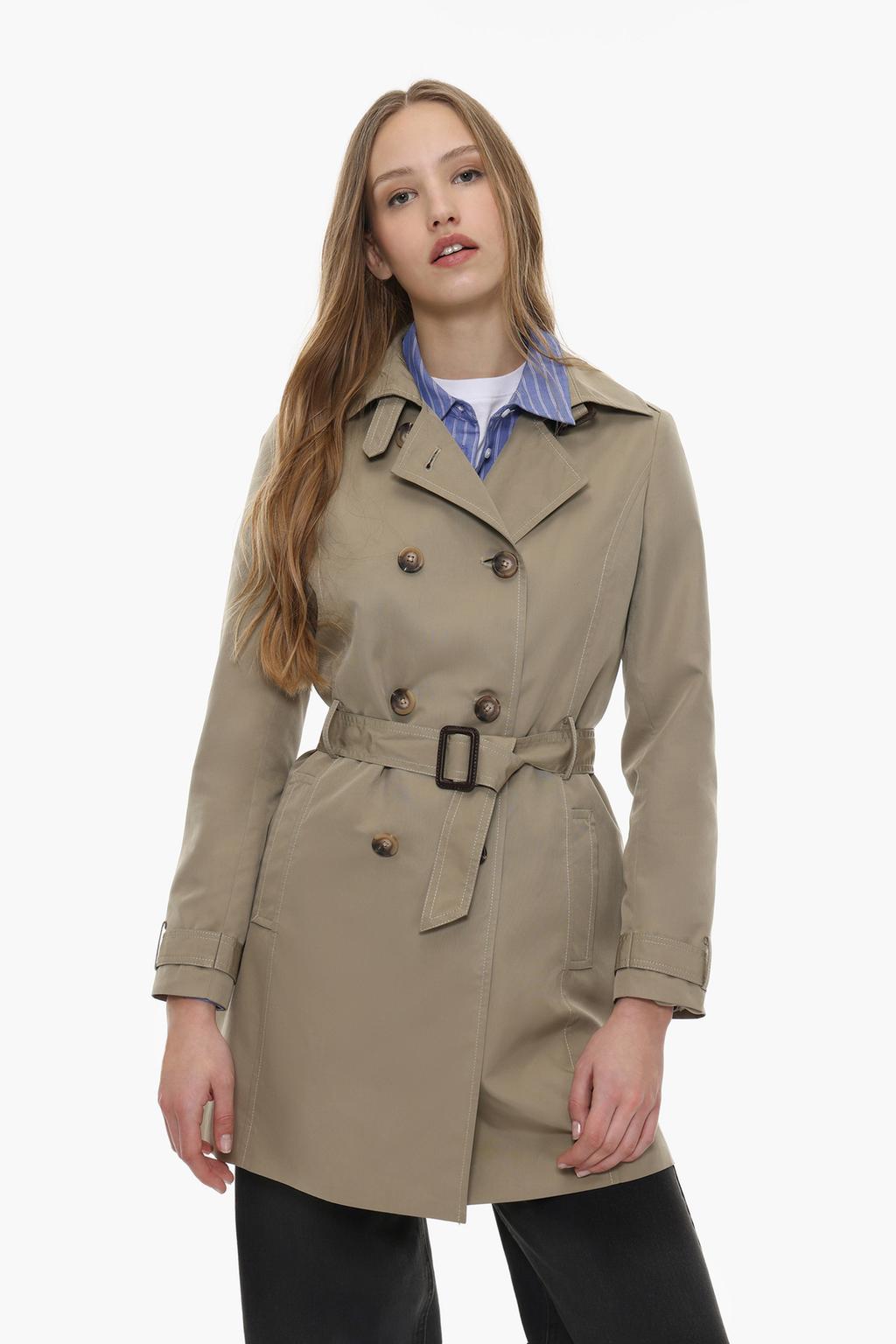 Oversize trench coat with belt