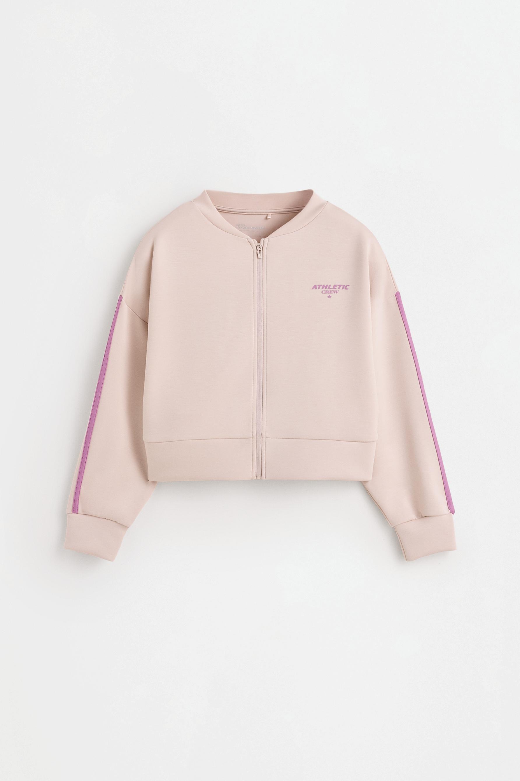 Zip-up sports sweatshirt — LIGHT BEIGE