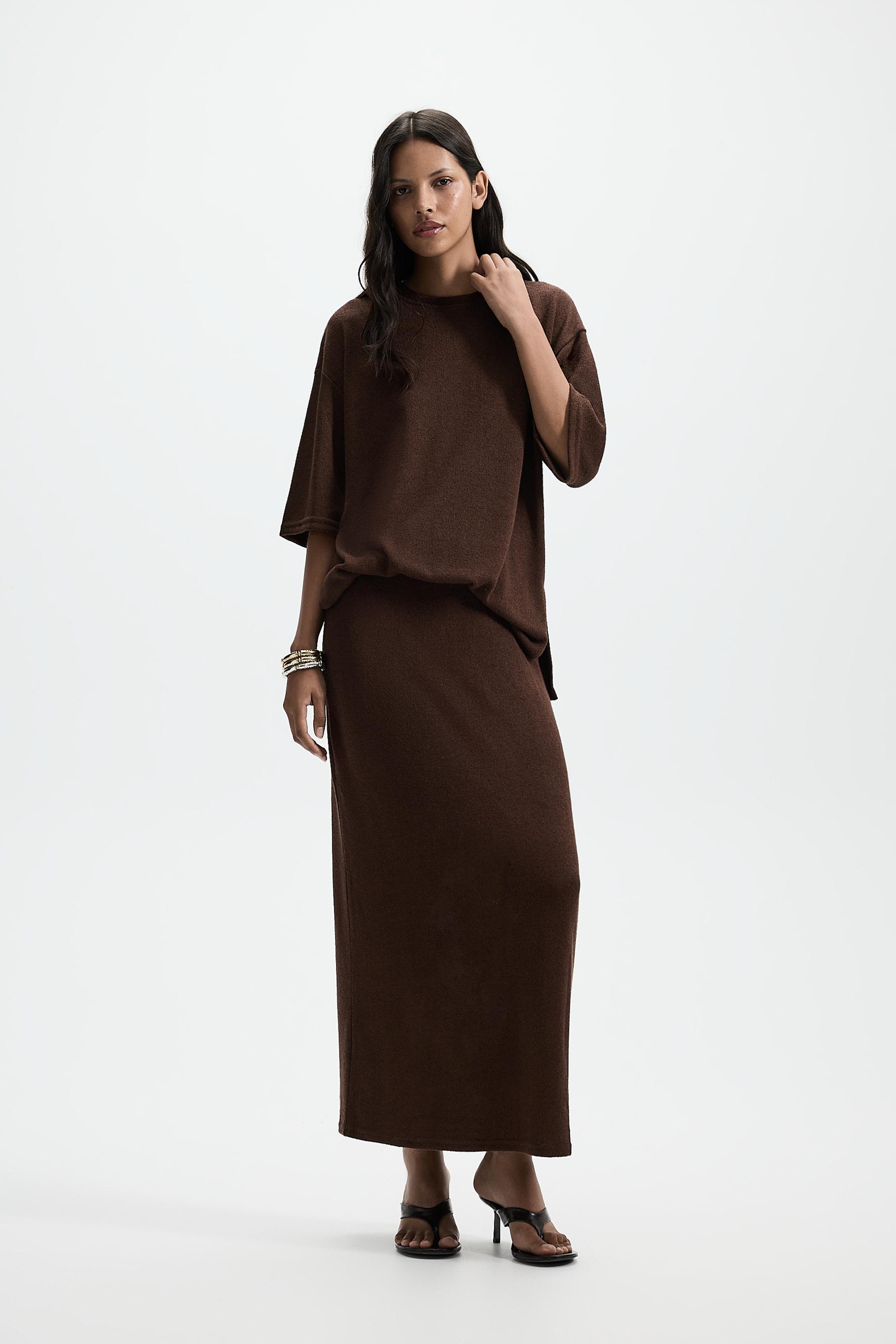 Oversize rustic T-shirt — CHOCOLATE