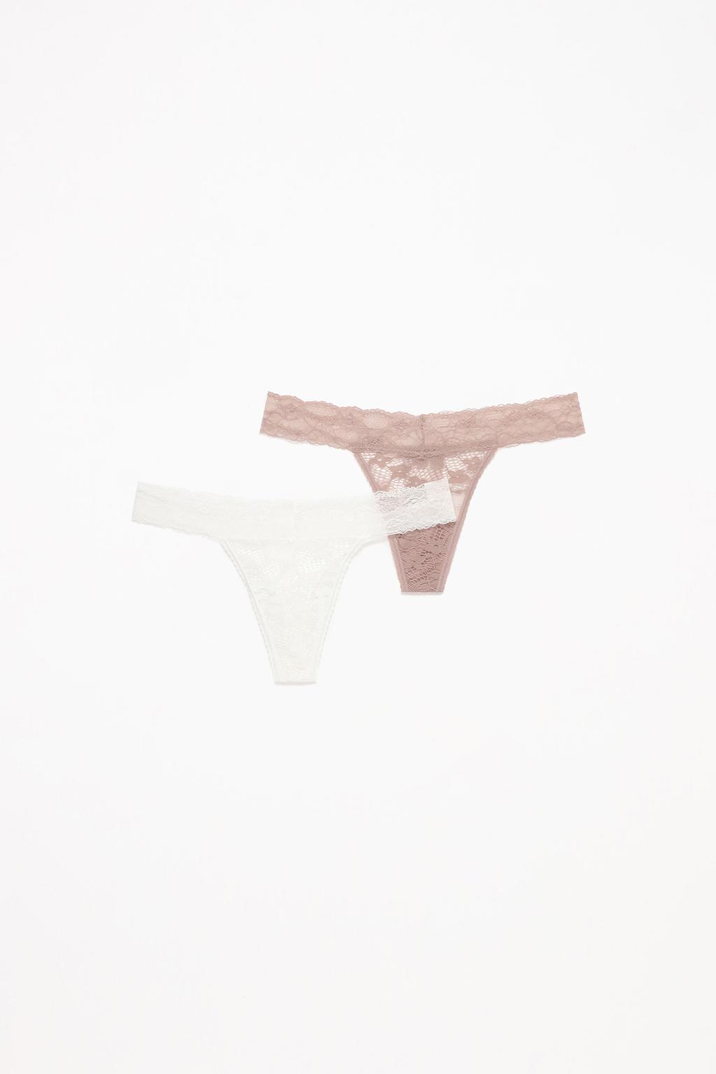 2-pack of lace thongs