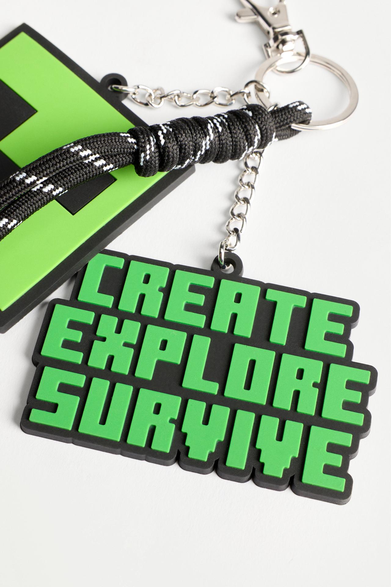 Minecraft keyring — BLACK/GREEN