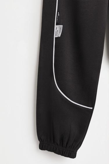 Interlock joggers with contrast piping — BLACK 4
