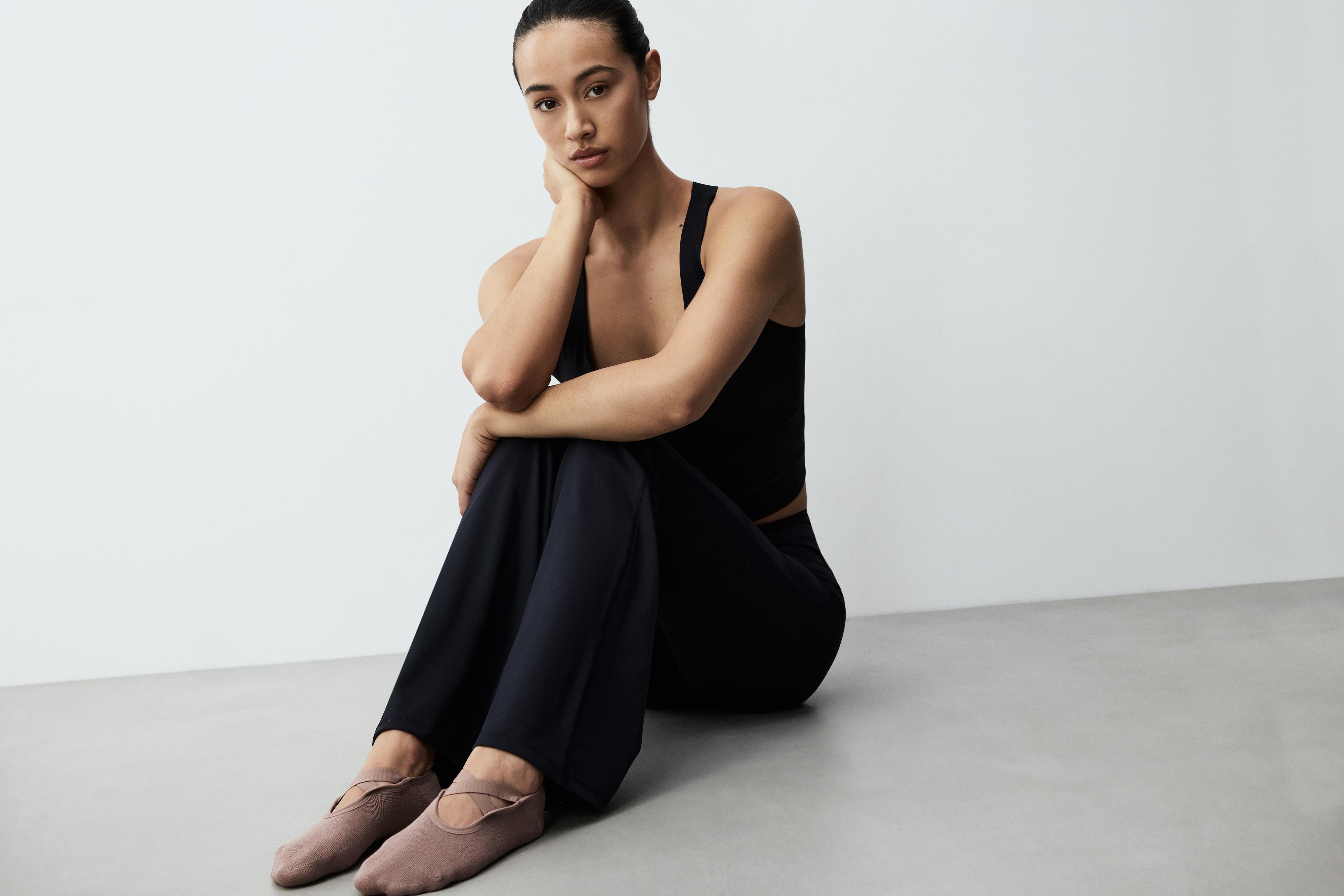 Yoga no-show socks (Pack 2) — ECRU TOBACCO