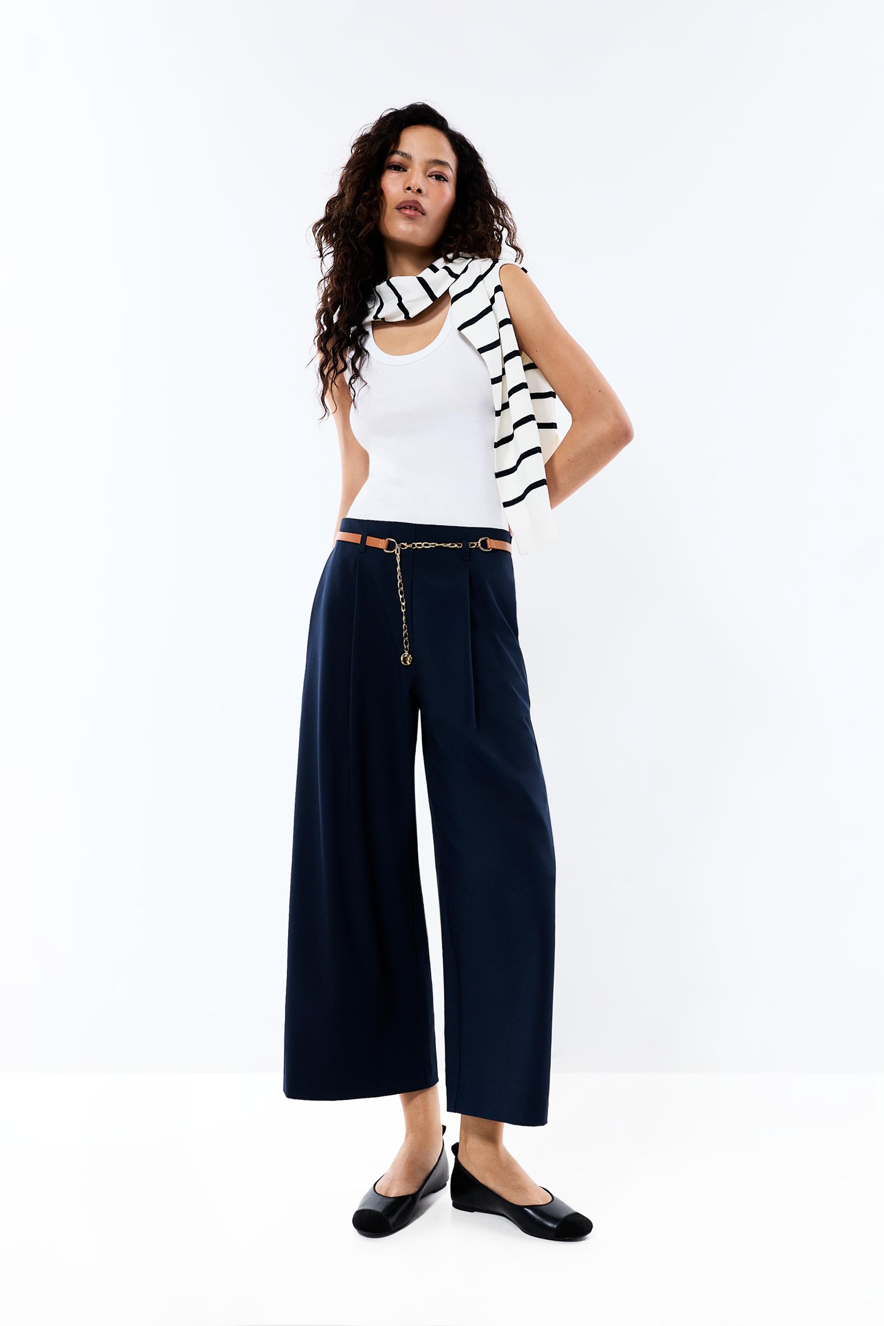 Pantalón culotte pinzas