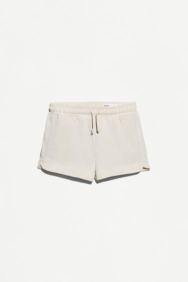 Plain plush shorts — ECRU 1