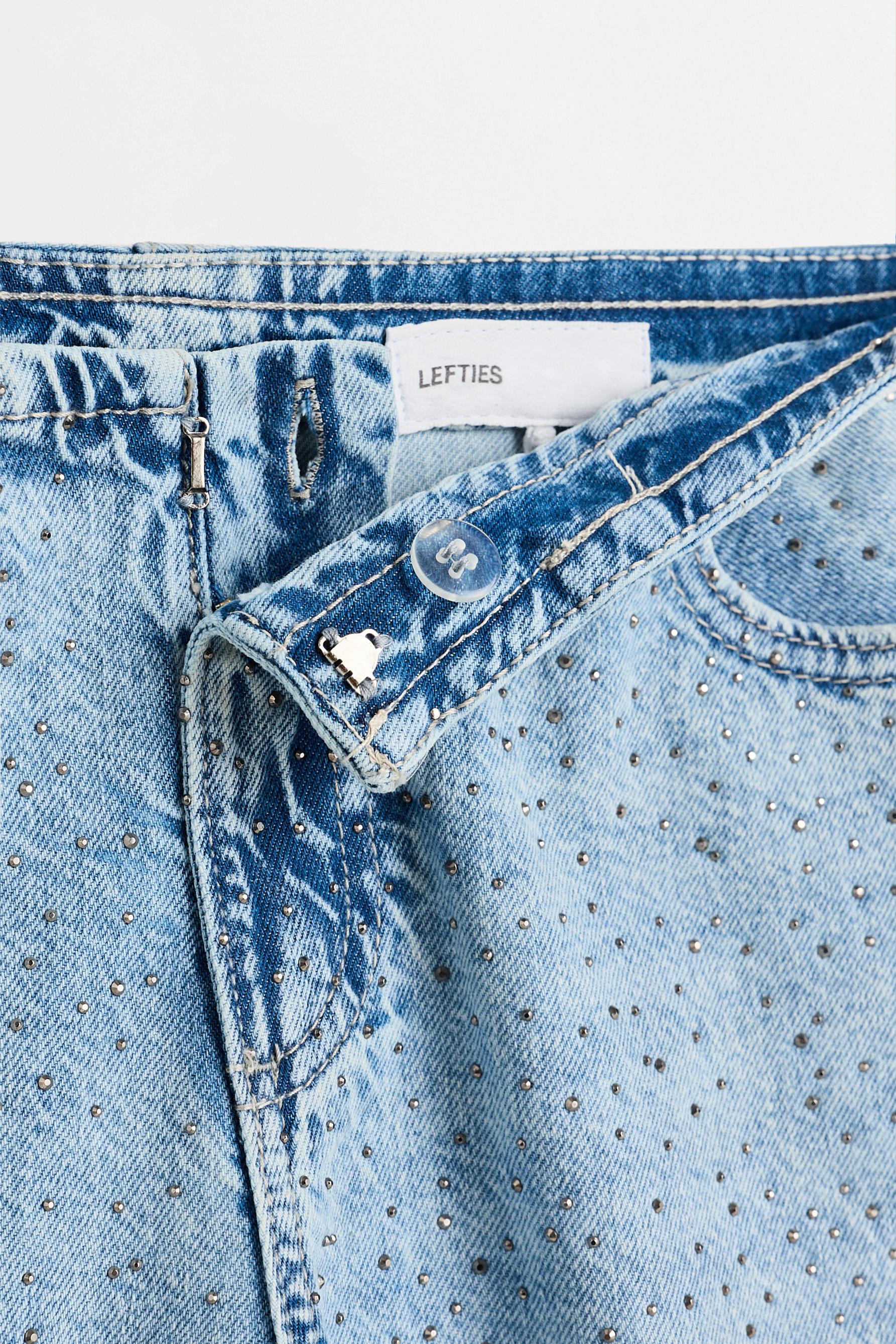 Rhinestone wide-leg jeans — INDIGO