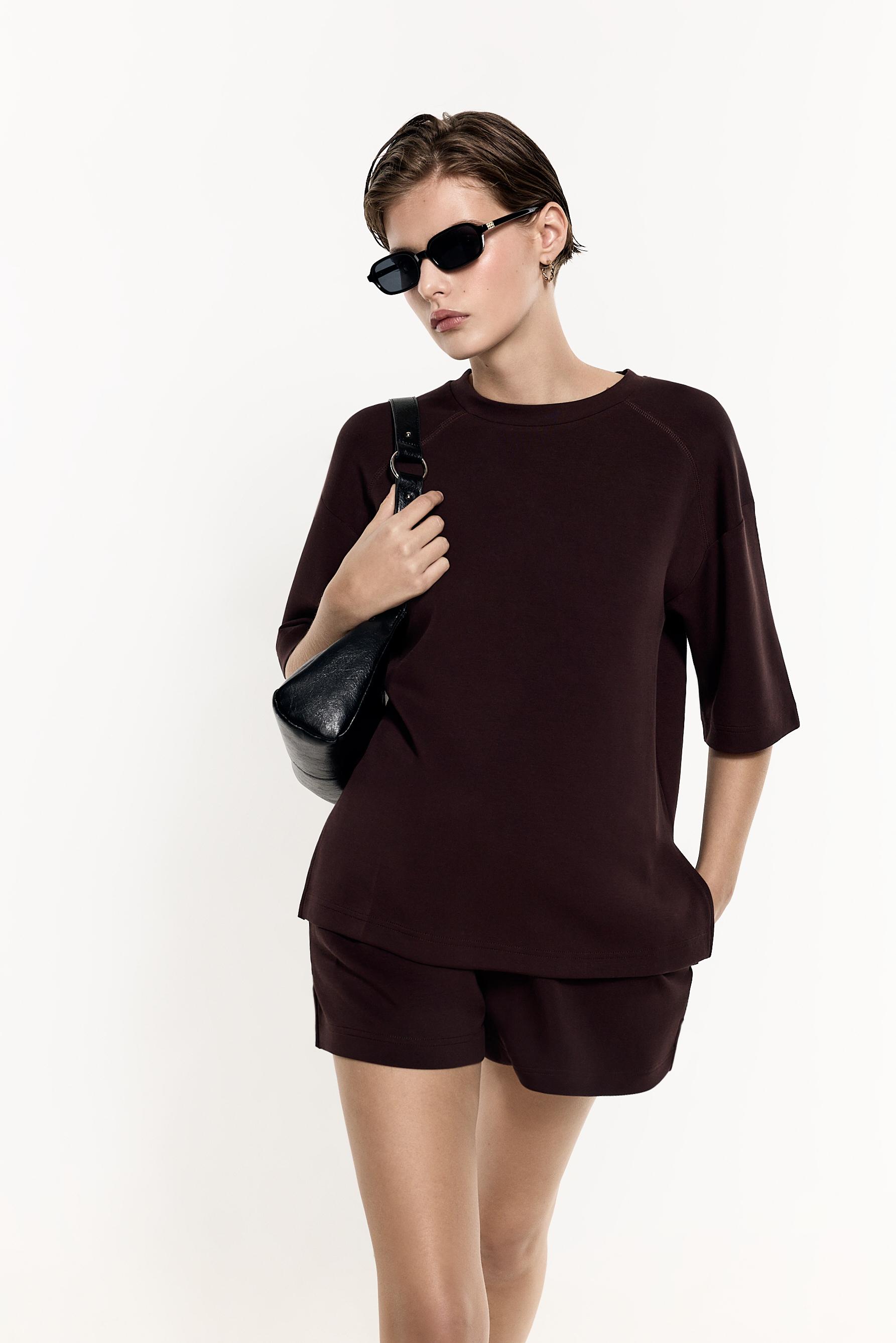 Raglan sleeve sweatshirt — CHOCOLATE