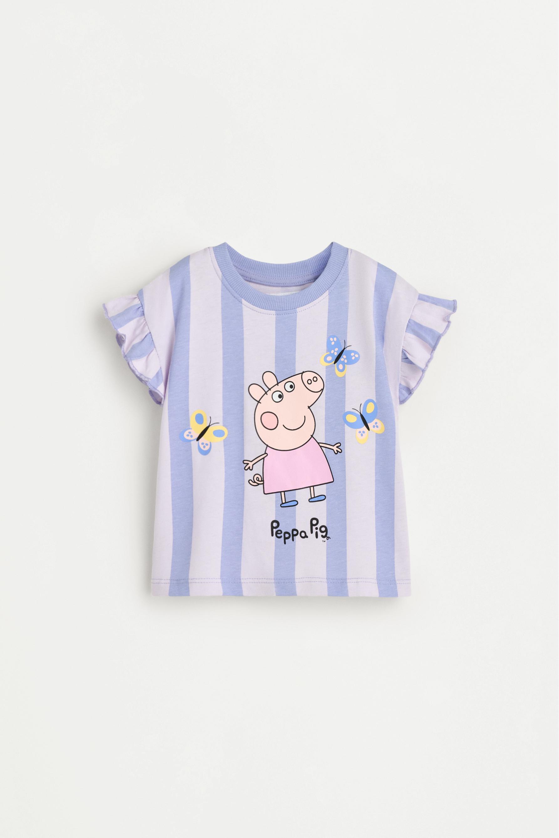 Peppa Pig™ ruffled T-shirt and bike shorts co-ord — LILAC