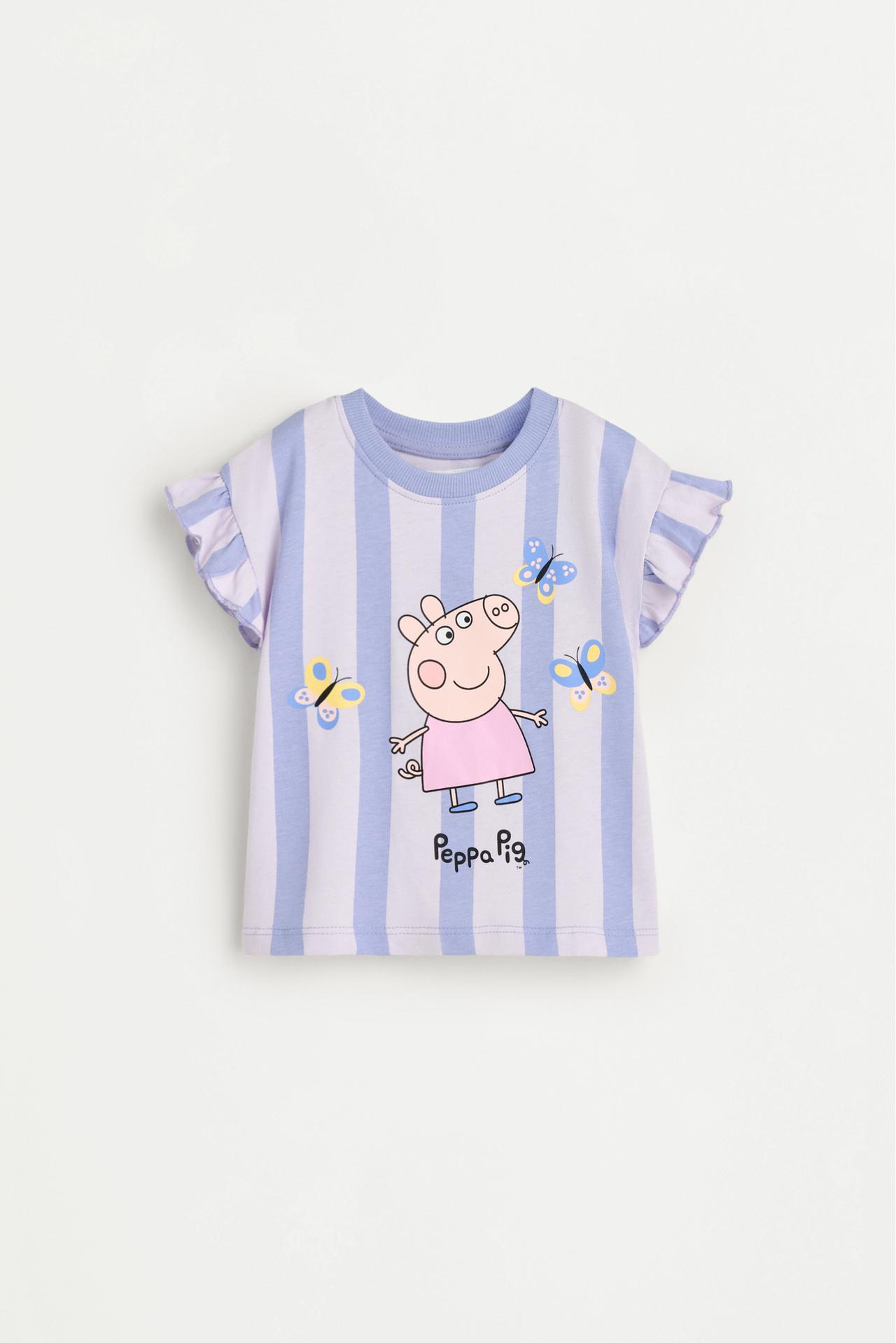 Peppa Pig™ ruffled T-shirt and bike shorts co-ord — LILAC