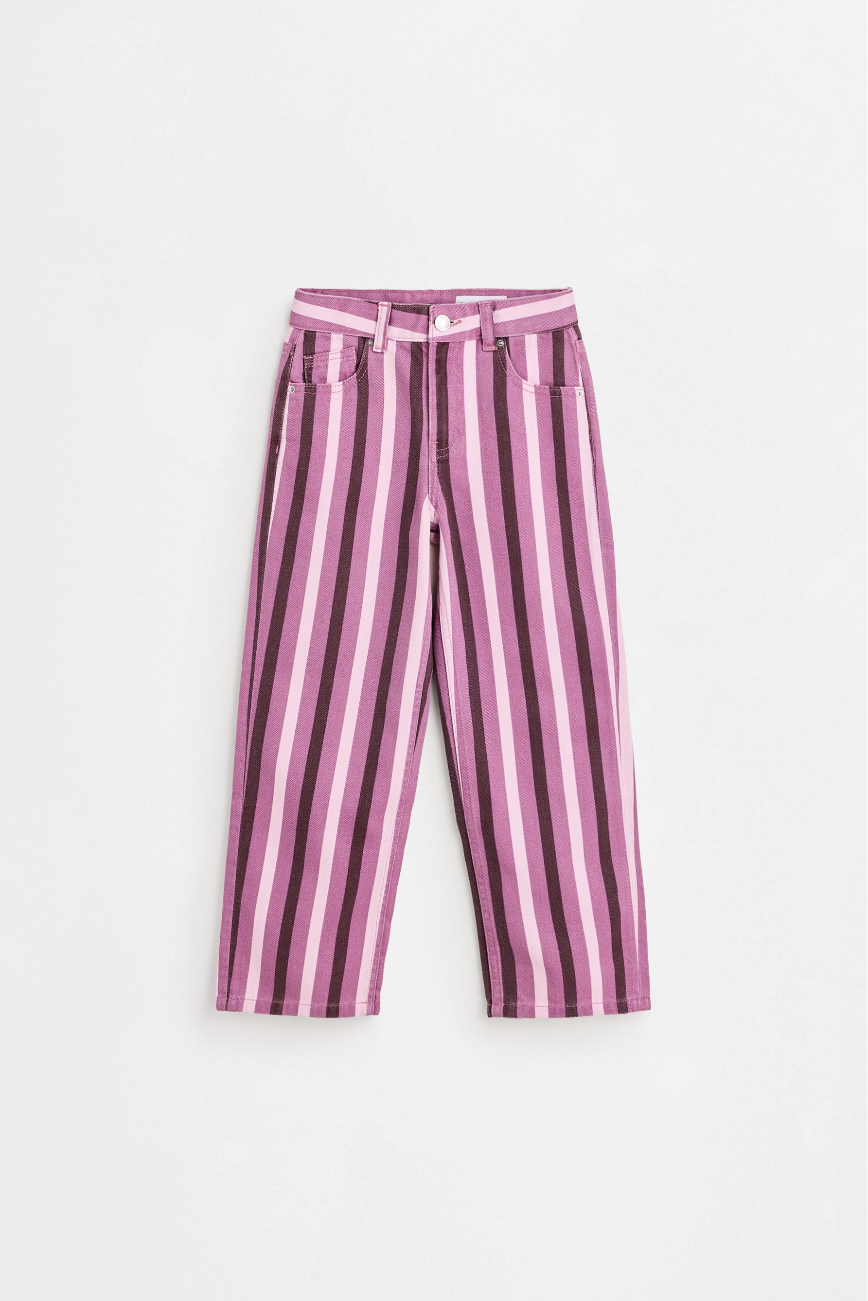 Striped straight-leg jeans — PALE PURPLE