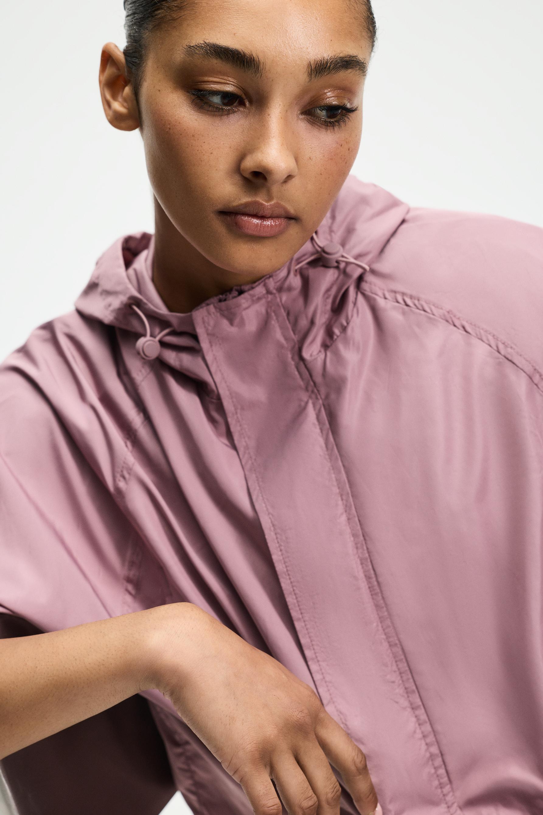Gathered sports windbreaker — PINK