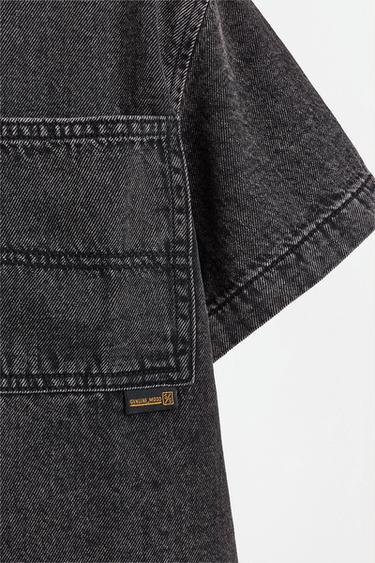 Short sleeve denim shirt — BLACK 4