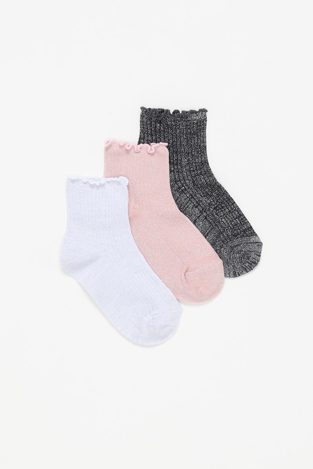 3-pack of short metallic socks