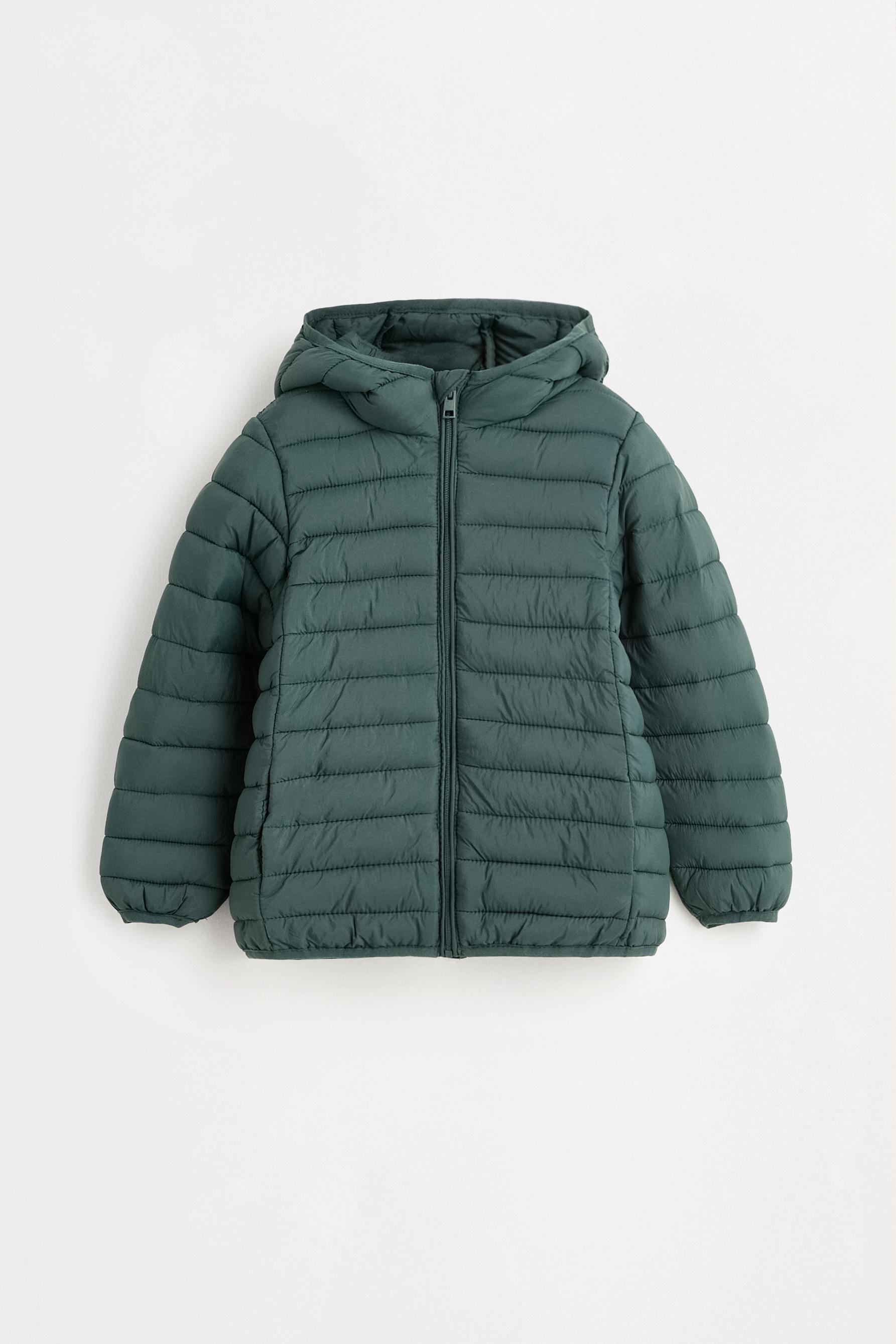 Lightweight hooded quilted jacket — TEAL GREEN