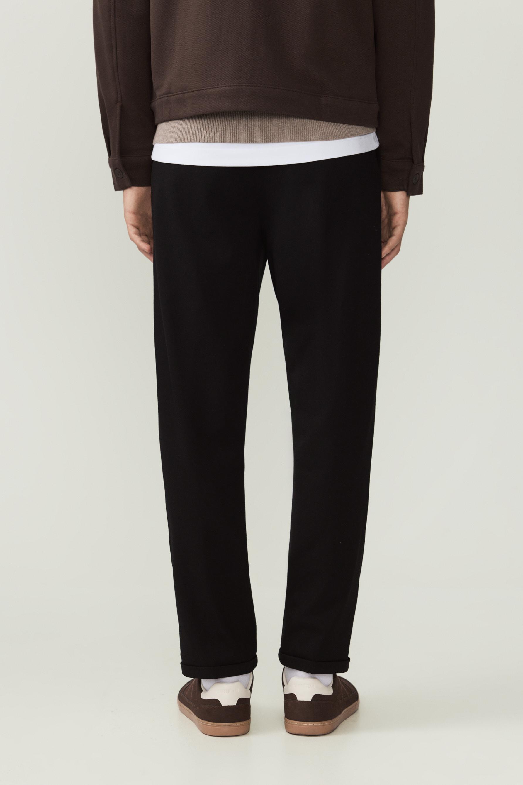 Tailored slim fit trousers — BLACK