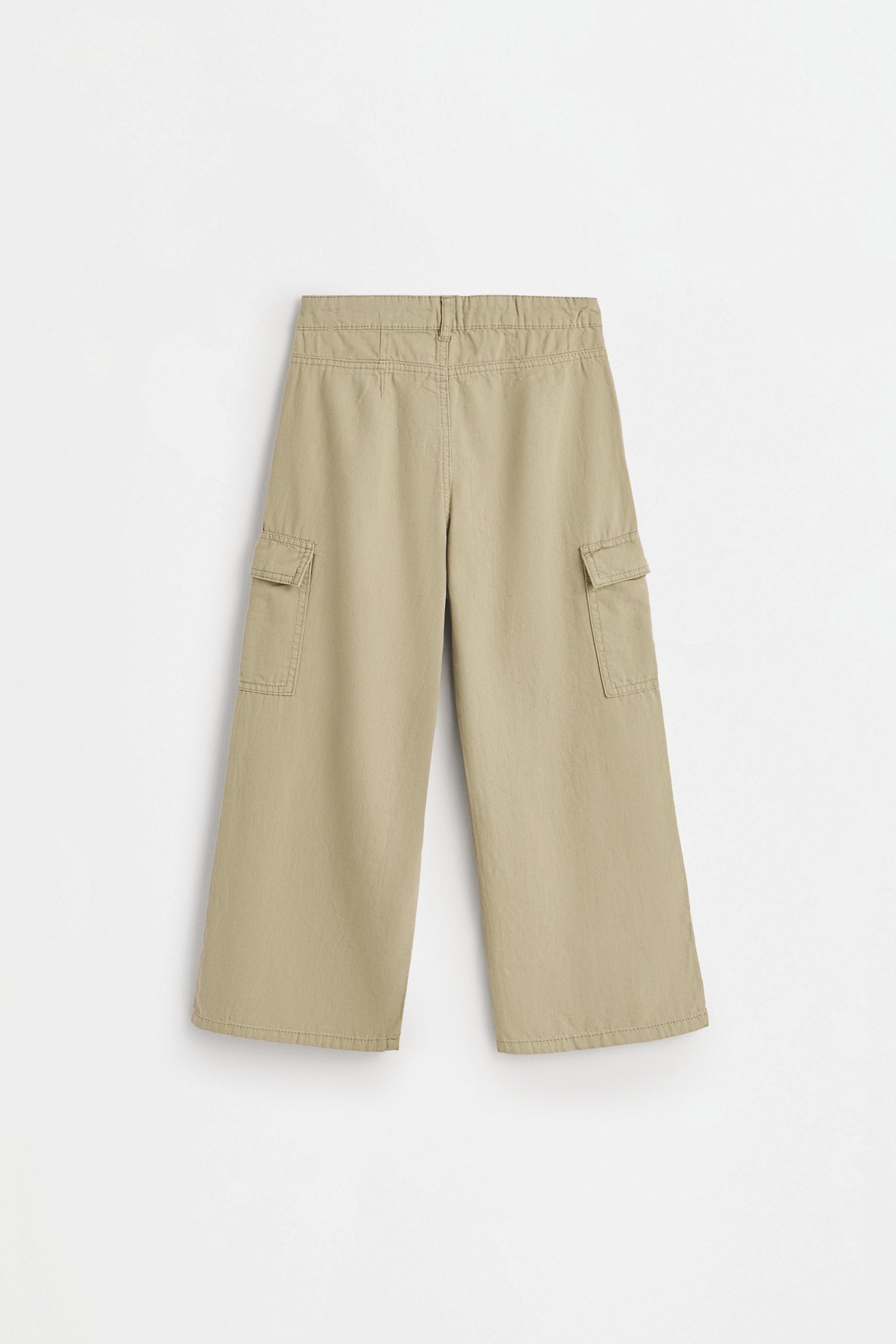 Twill cargo trousers — PALE KHAKI