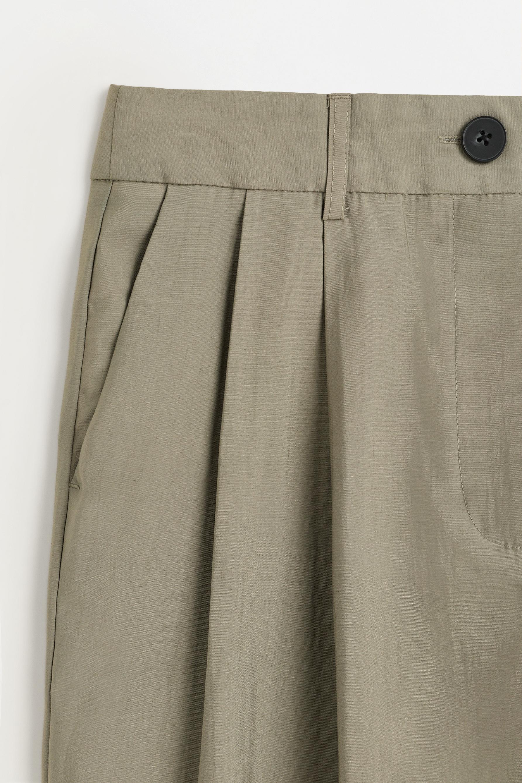 Flowing wide-leg trousers — PALE KHAKI