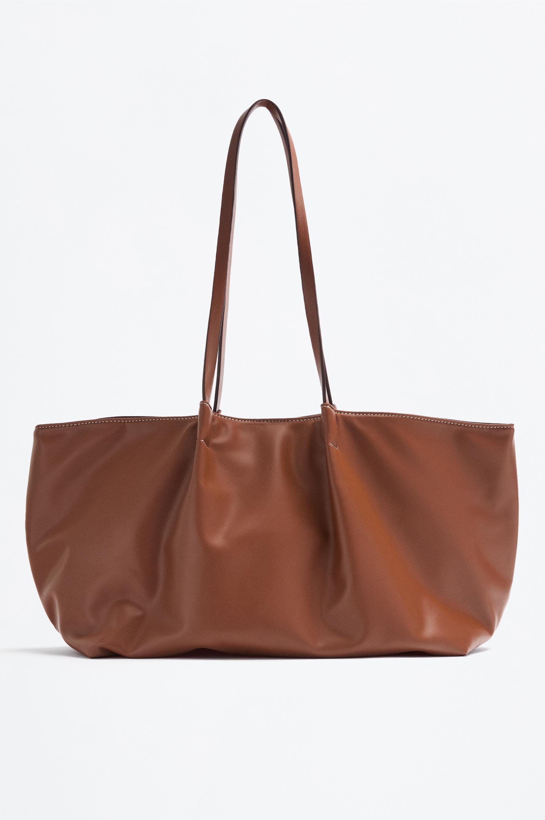 Bolso shopper pliegues doble asa