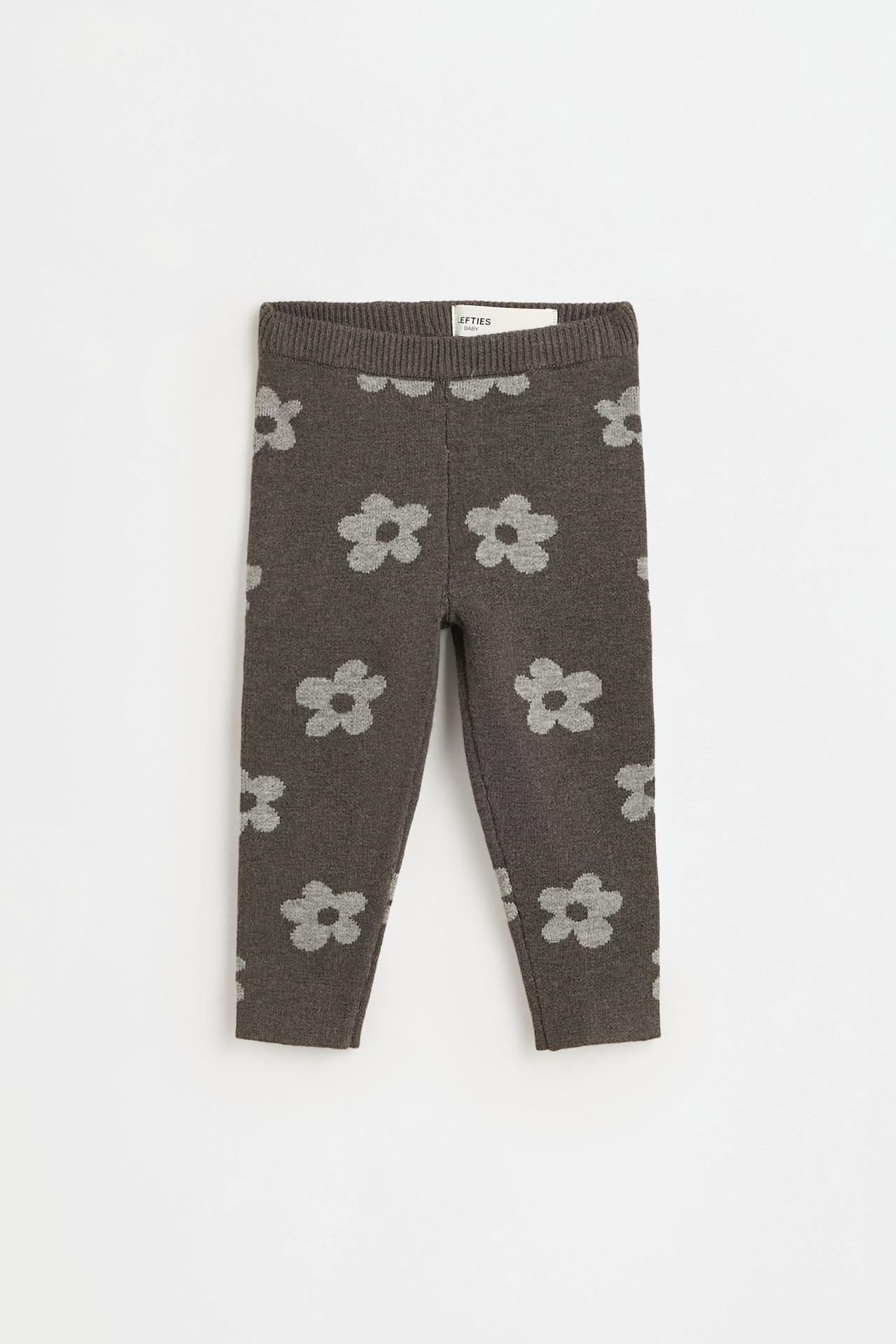 Knit sweater and animal print leggings co-ord — GREY