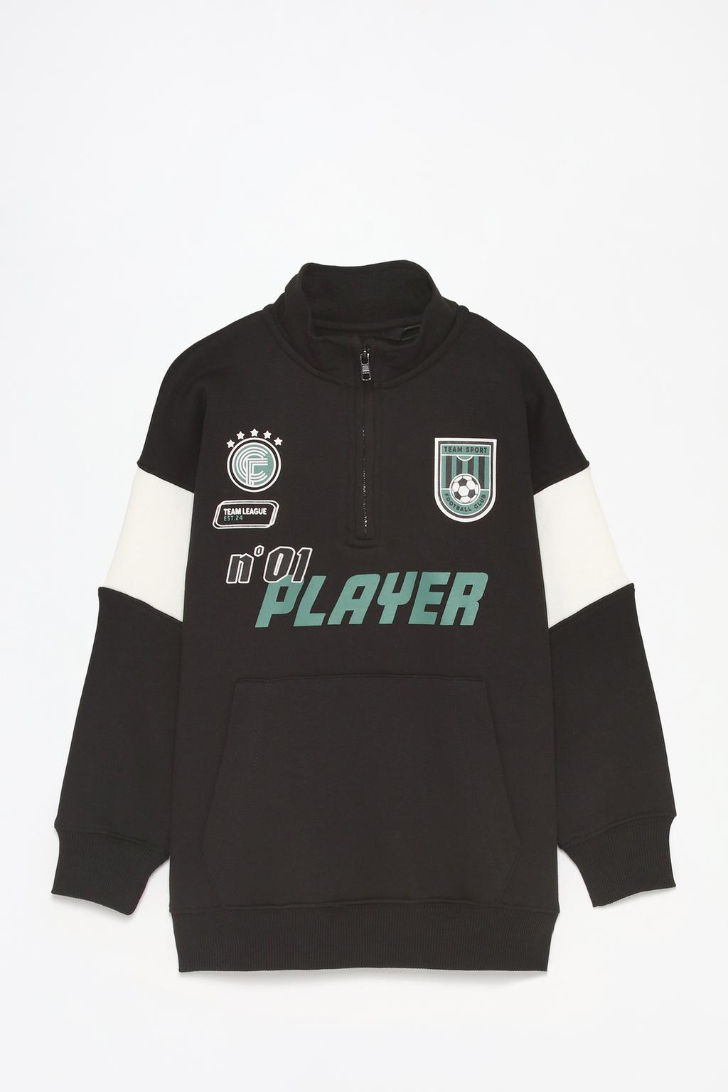 Zip-up football sweatshirt