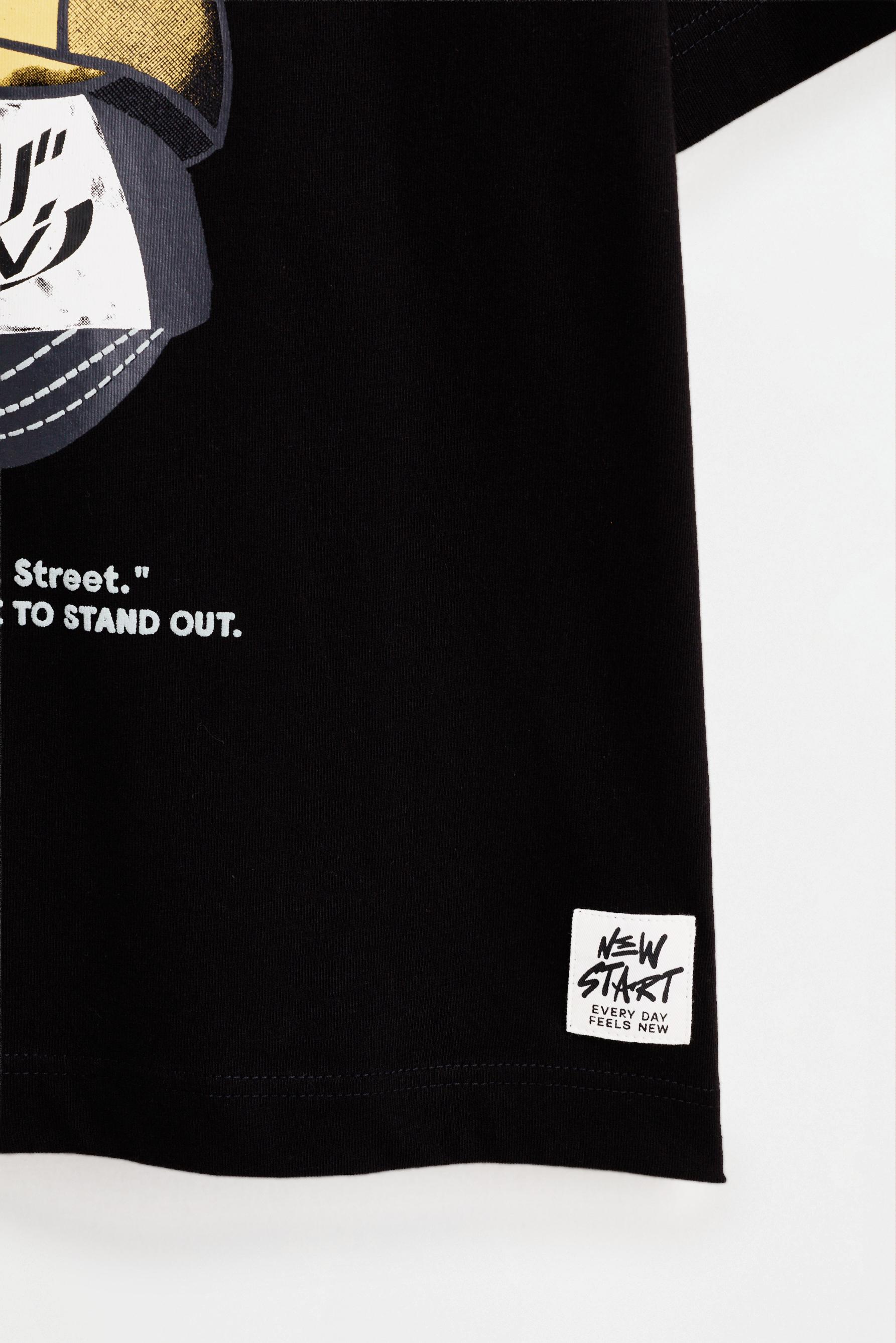 Graffiti print T-shirt — BLACK