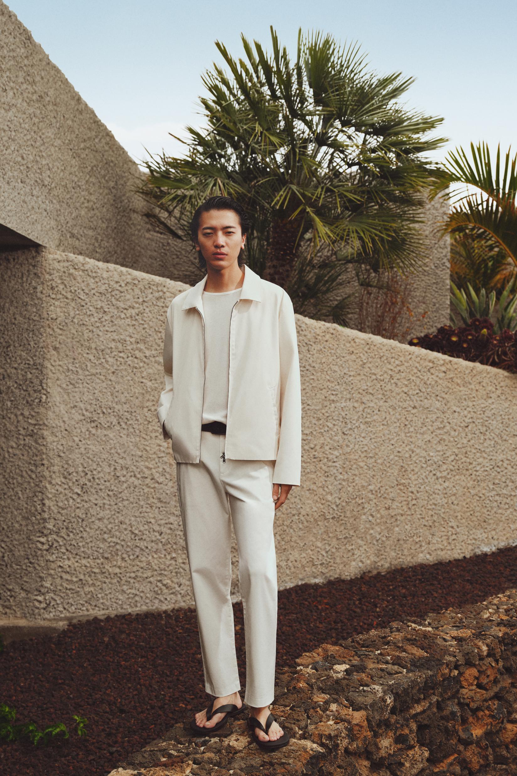Cotton - linen smart trousers — WHITE