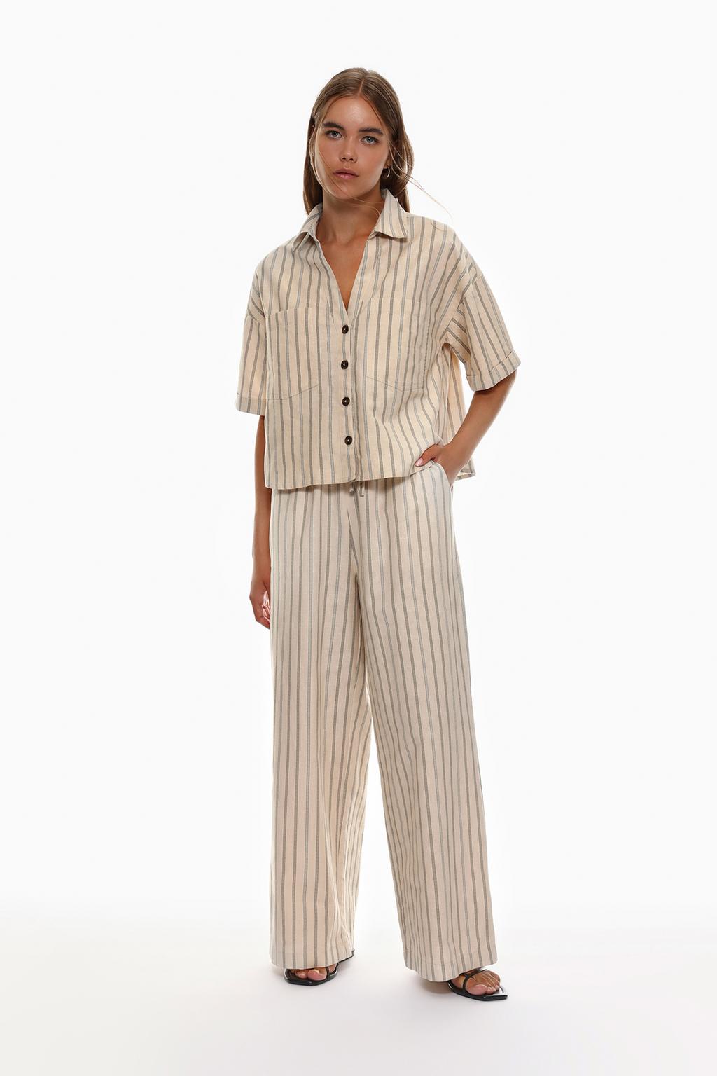 Striped rustic trousers