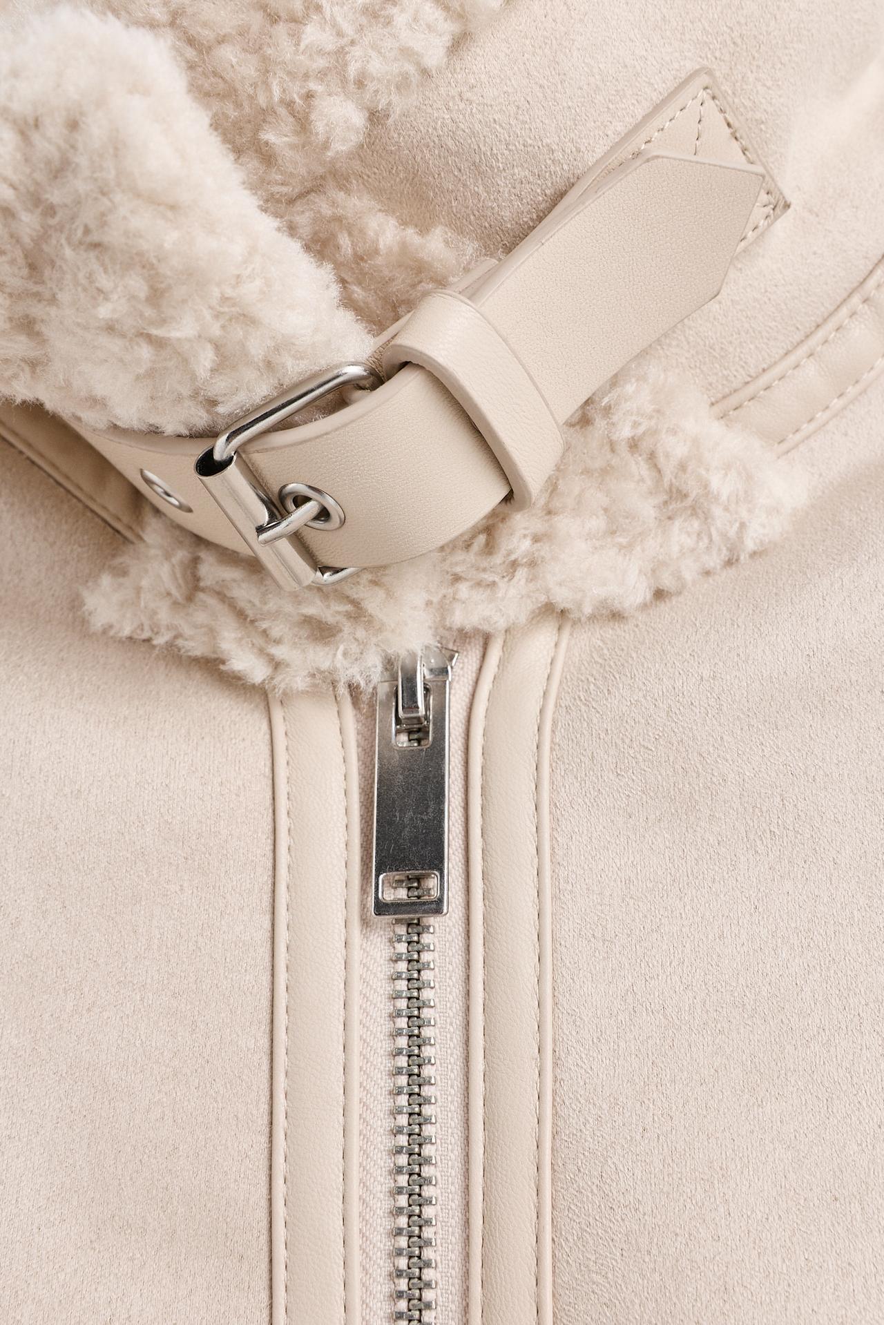 Short double-faced jacket — PALE ECRU