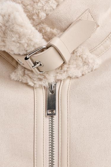 Short double-faced jacket — PALE ECRU 7