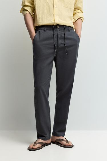 Cotton - linen smart trousers — MEDIUM GREY 2