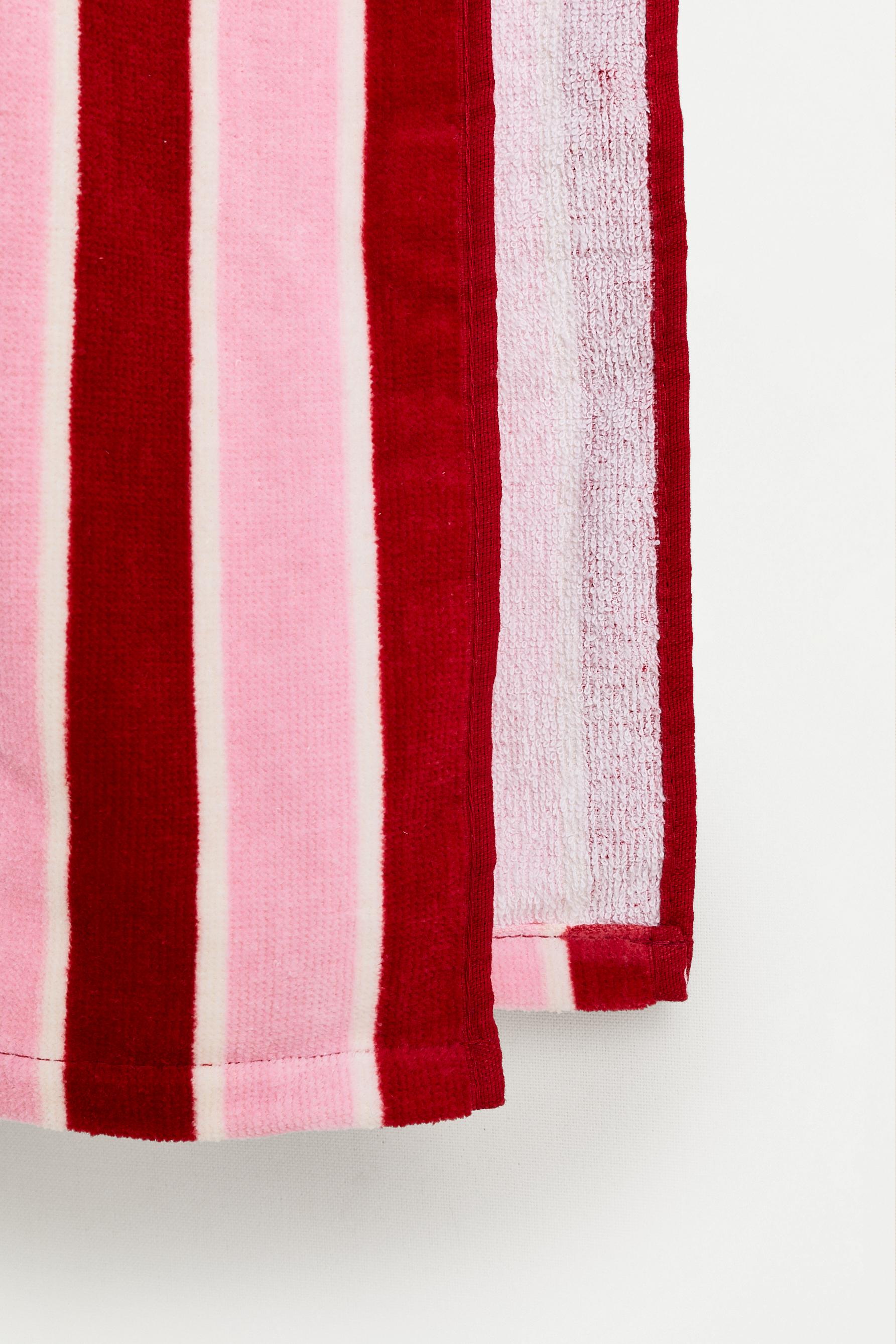 Kids' Blue Stripe Poncho Towel — RED