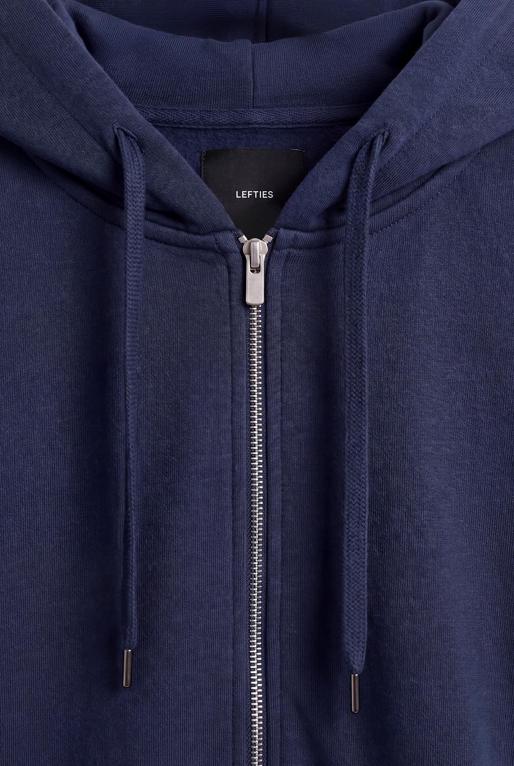 Basic zip-up hoodie — NAVY
