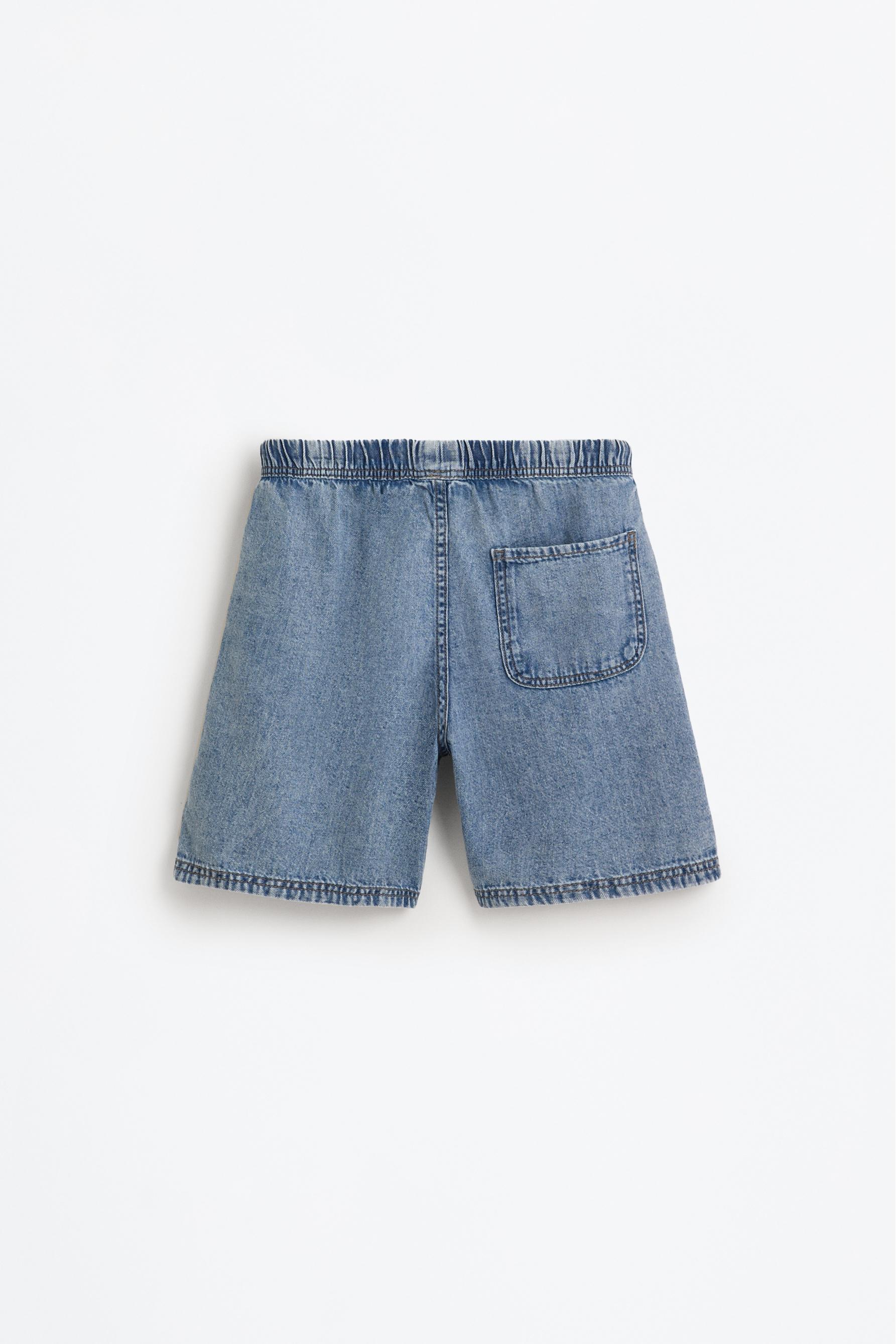 Denim jogger Bermuda shorts — INDIGO