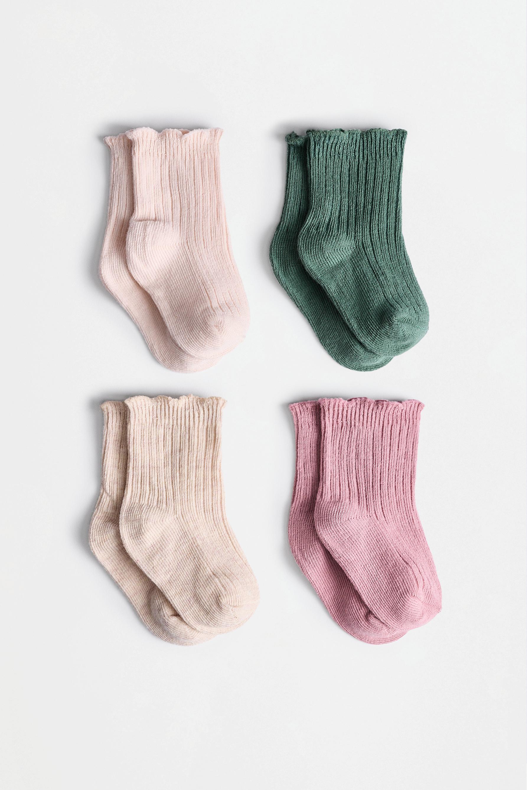 Calcetines largos canalé con ondas (Pack 4)