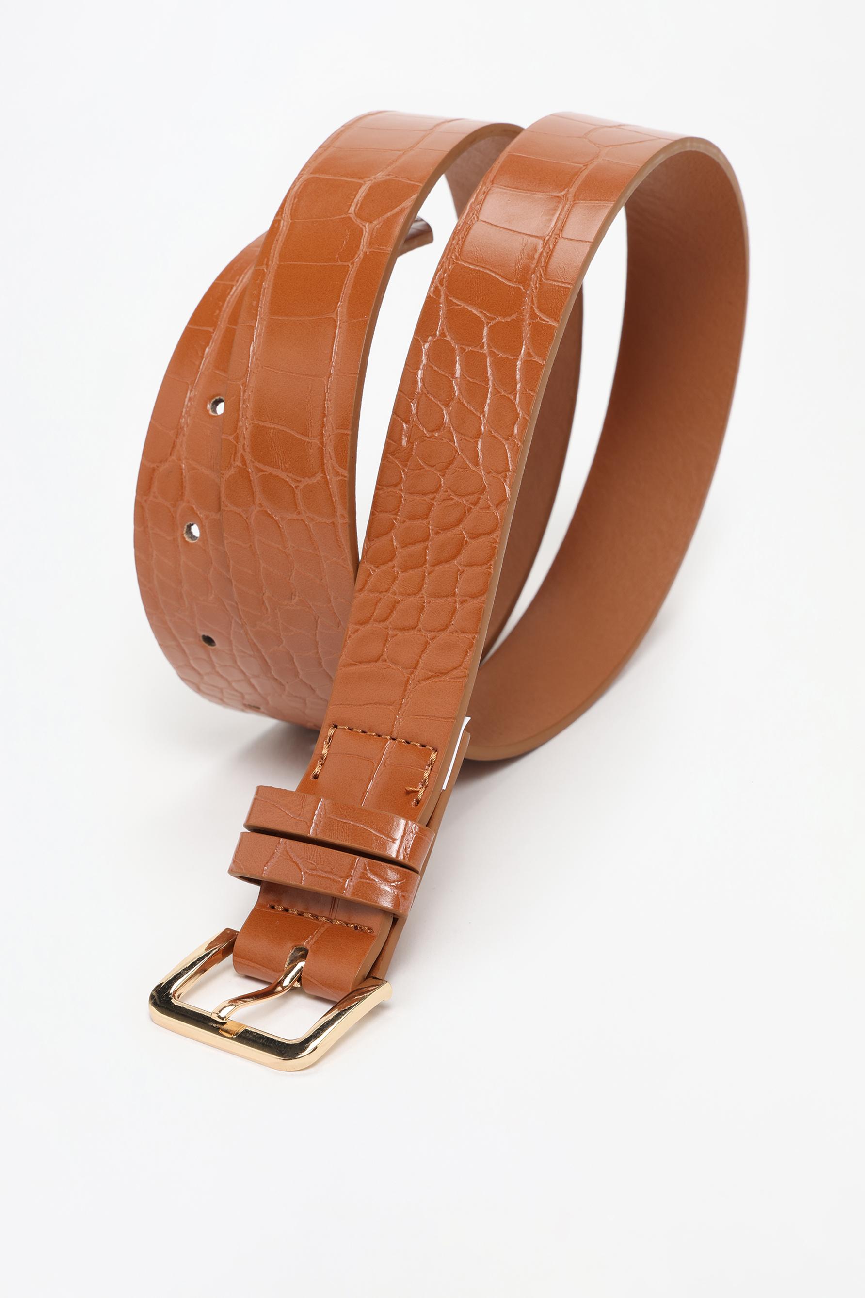 Crocodile belt — BROWN