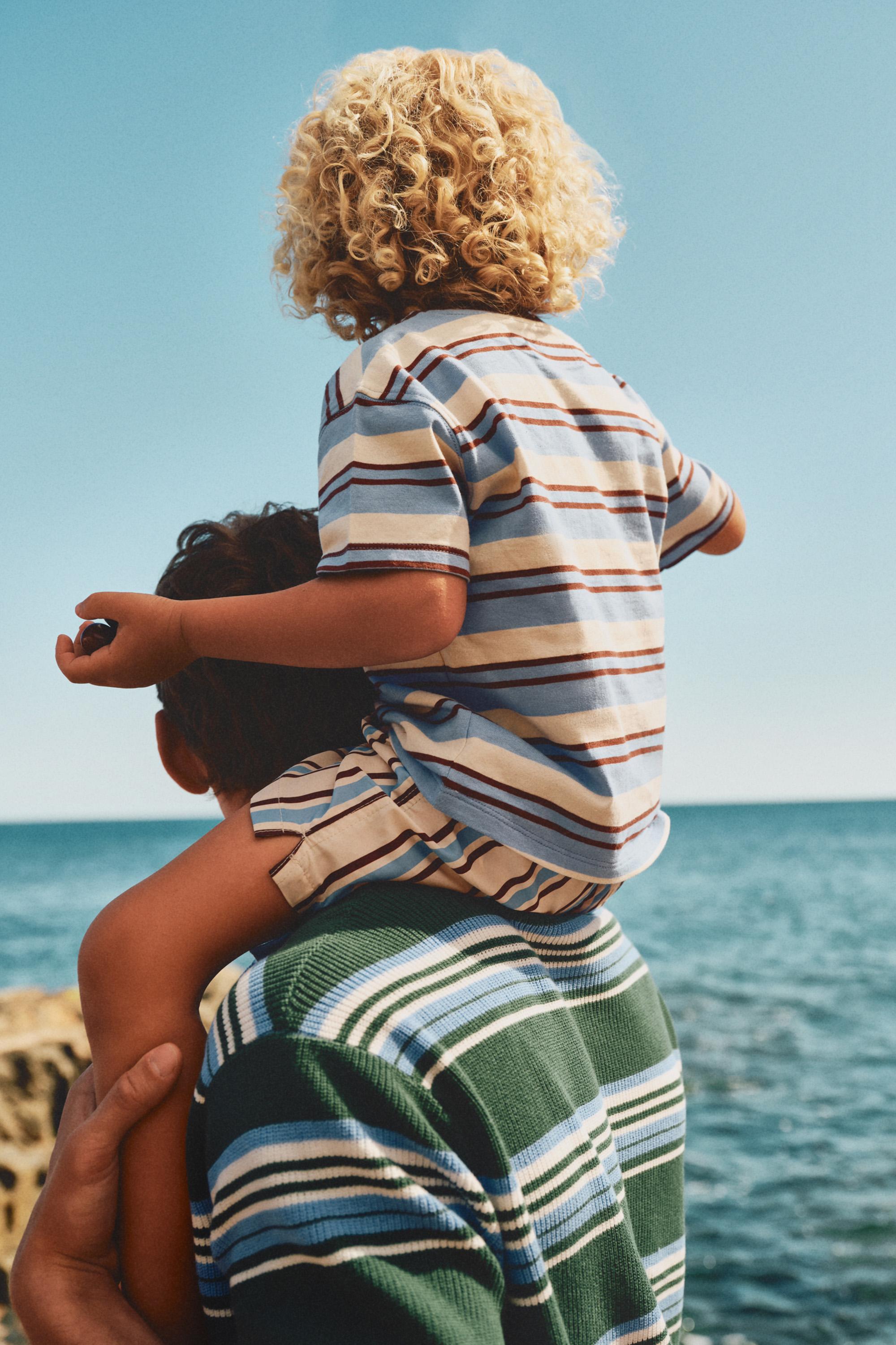Baby Boy | Brown striped T-shirt — DEEP BLUE